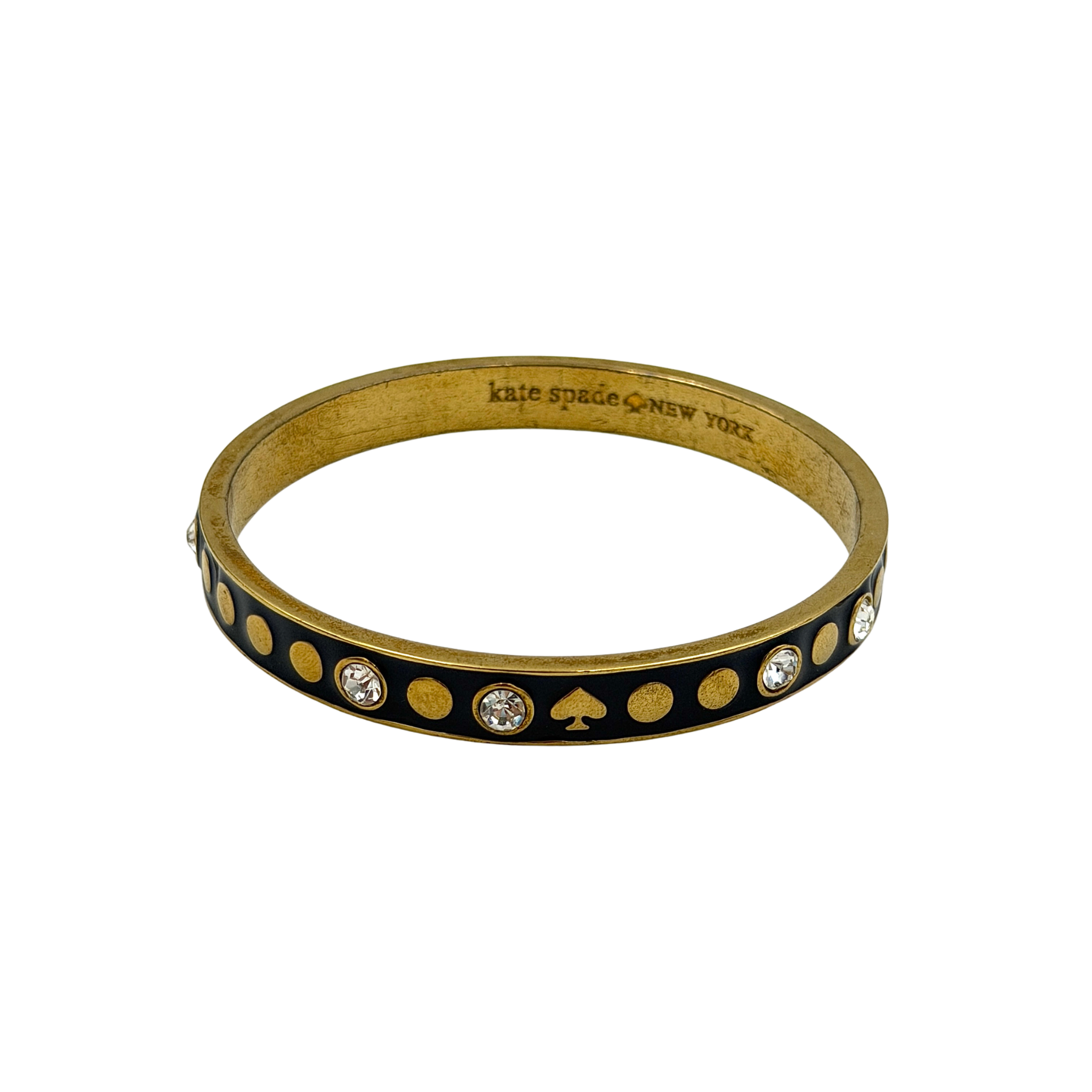Kate Spade Spot the Spade Bangle Bracelet Black/Gold
