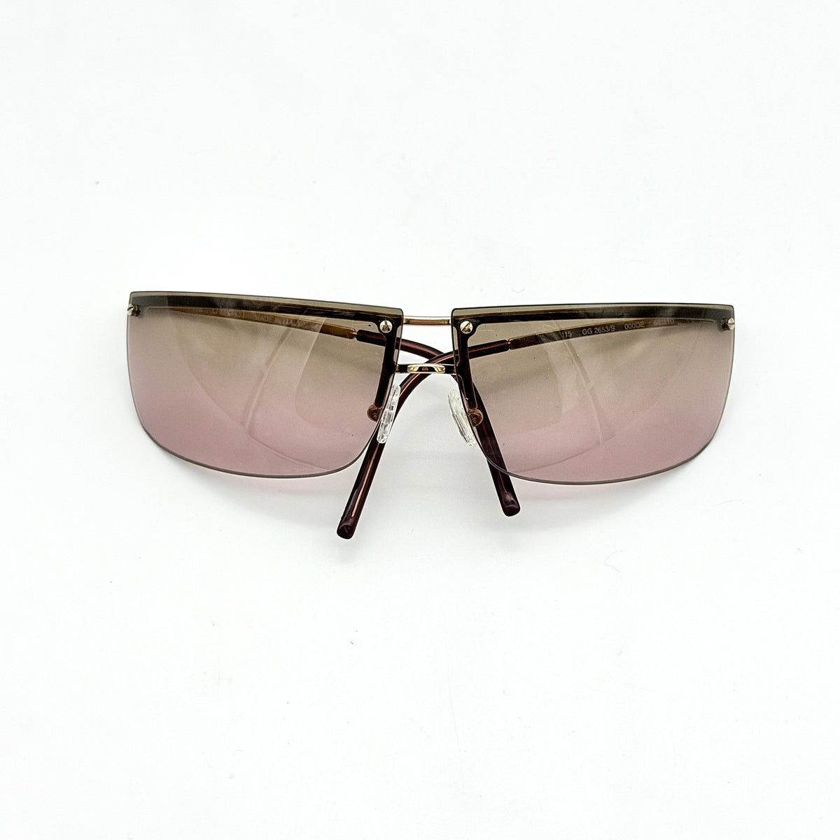 Gucci GG2653/S Gradient Rimless Sunglasses Gold