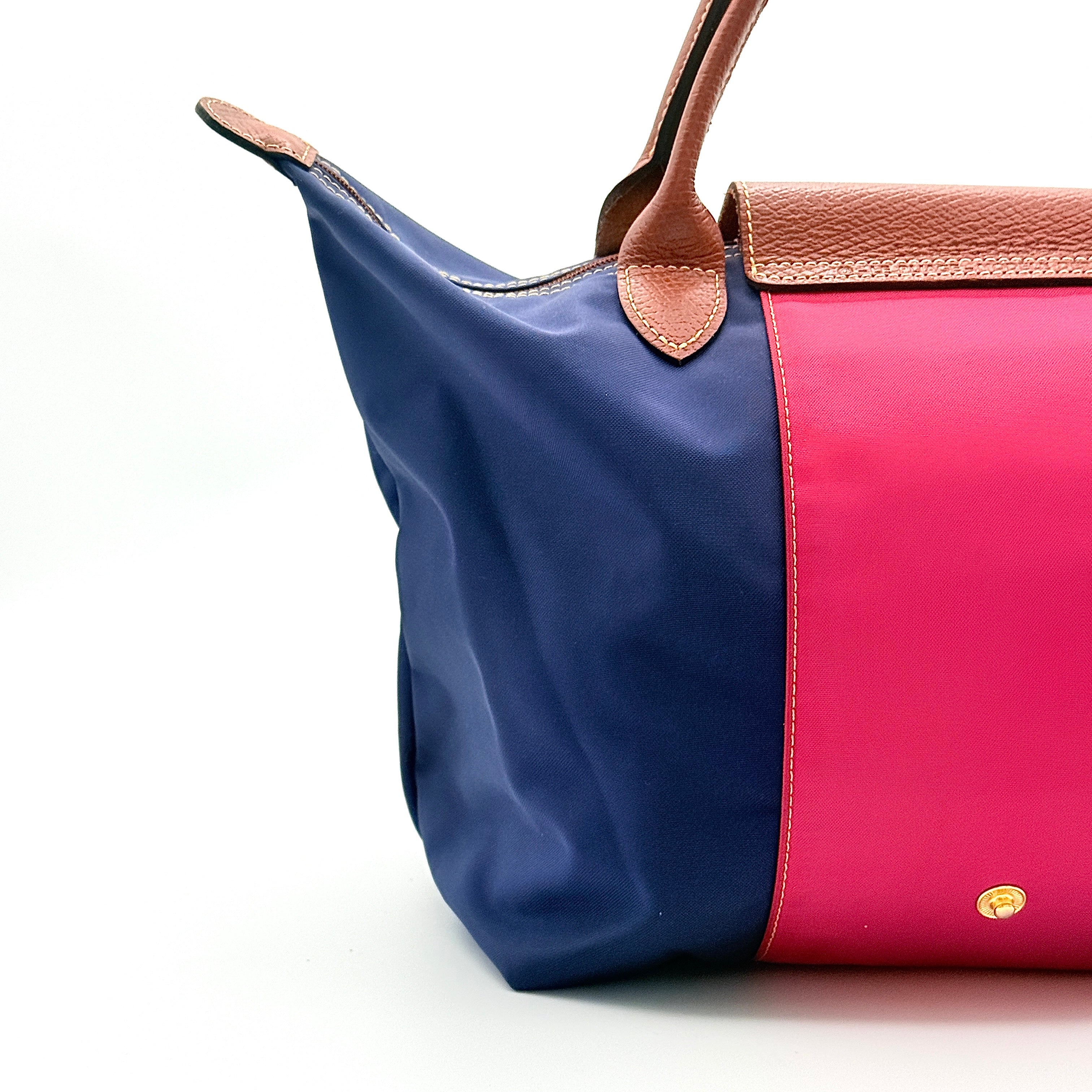Longchamp Le Pliage Nylon Tote Bag Blue/Pink