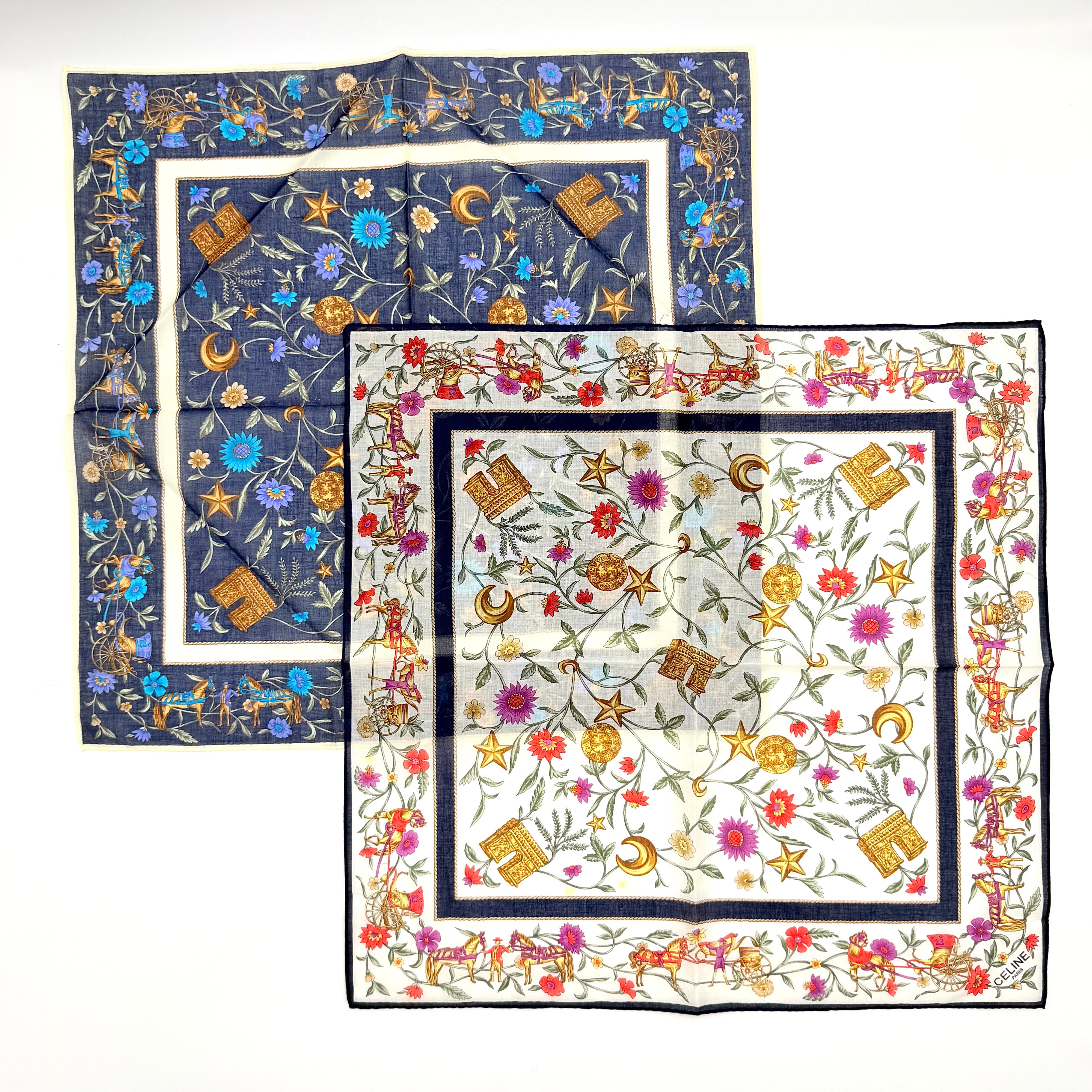 Celine Floral Cotton Bandana Handkerchief Set Multi (2)