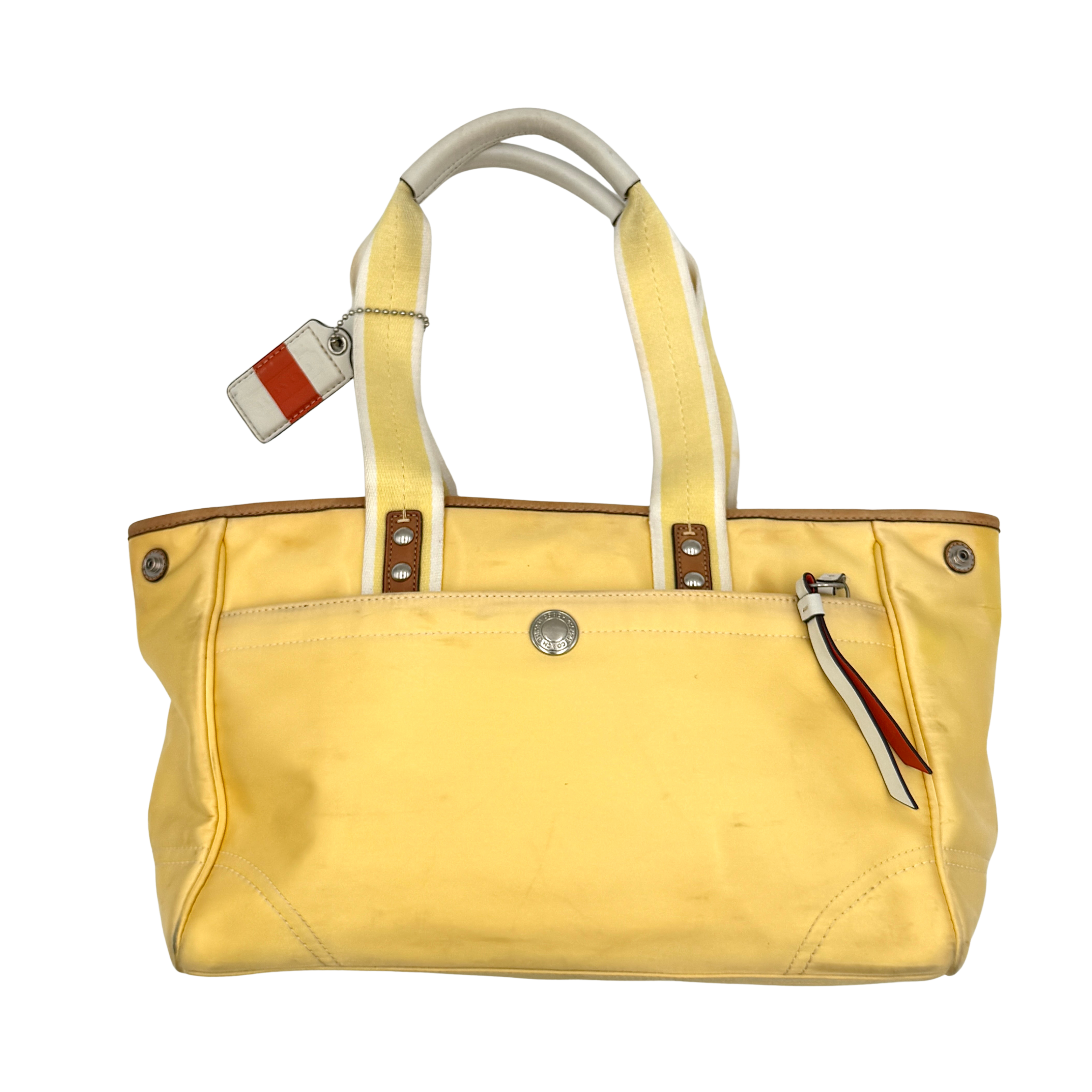 Coach Hampton Sateen Satchel Bag Yellow