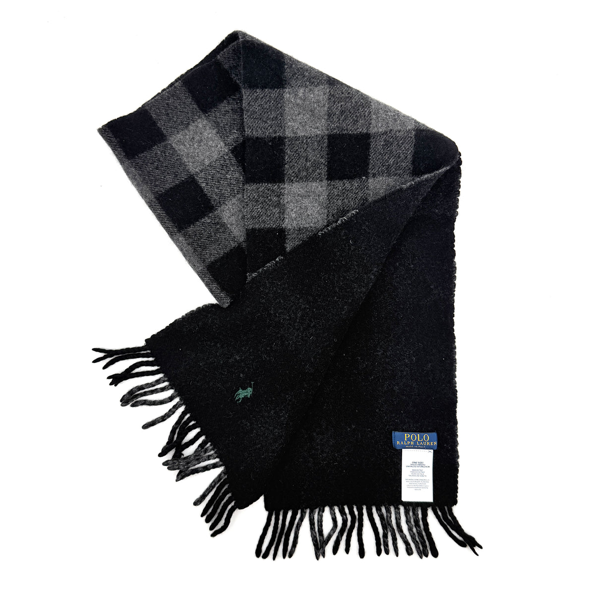 Polo Ralph Lauren Reversible Buffalo Check Scarf Grey/Black