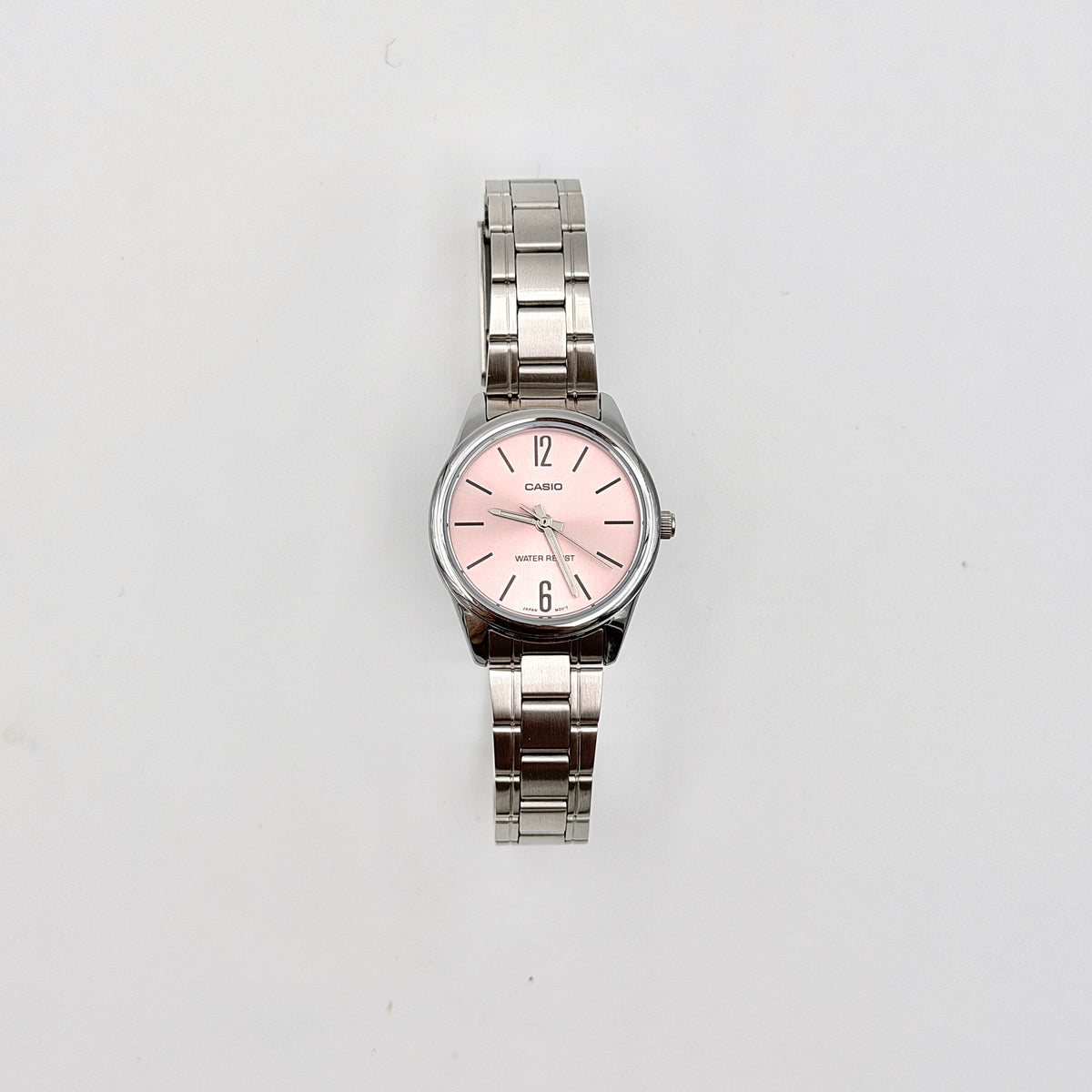 Casio LTP-V005 Pink Dial Stainless Steel Watch