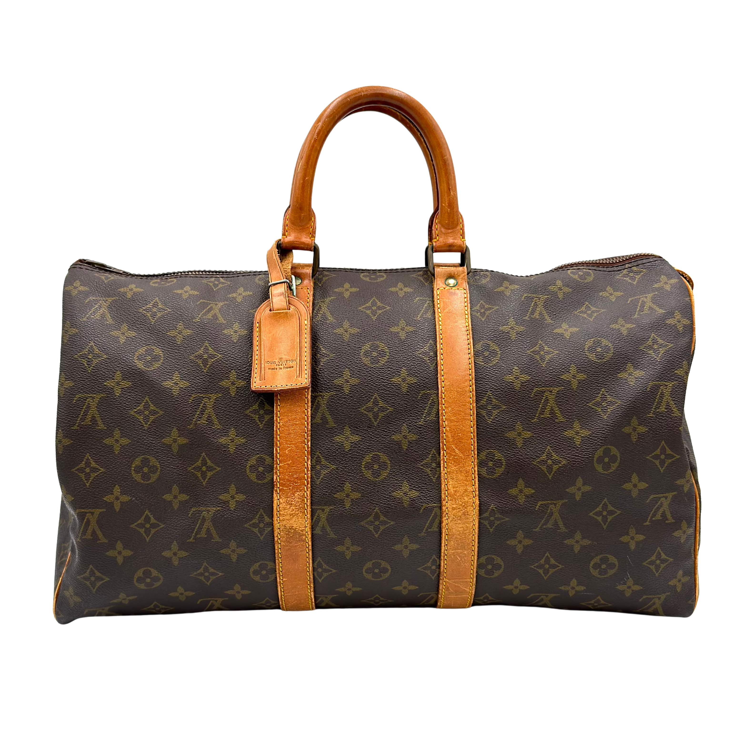 Louis Vuitton Monogram Keepall 45 Duffle Bag Brown