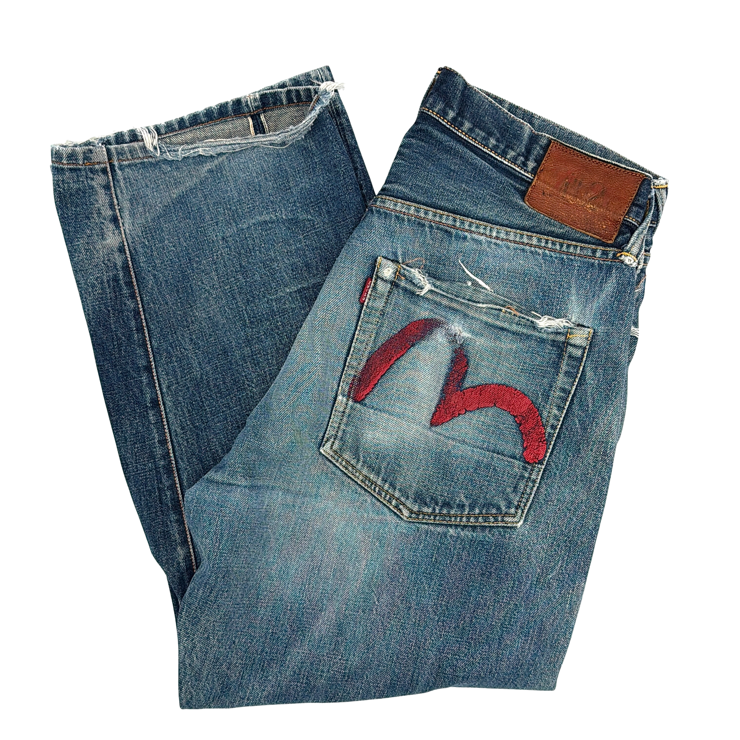 Evisu Double Gull Japanese Selvedge Denim Jeans Blue