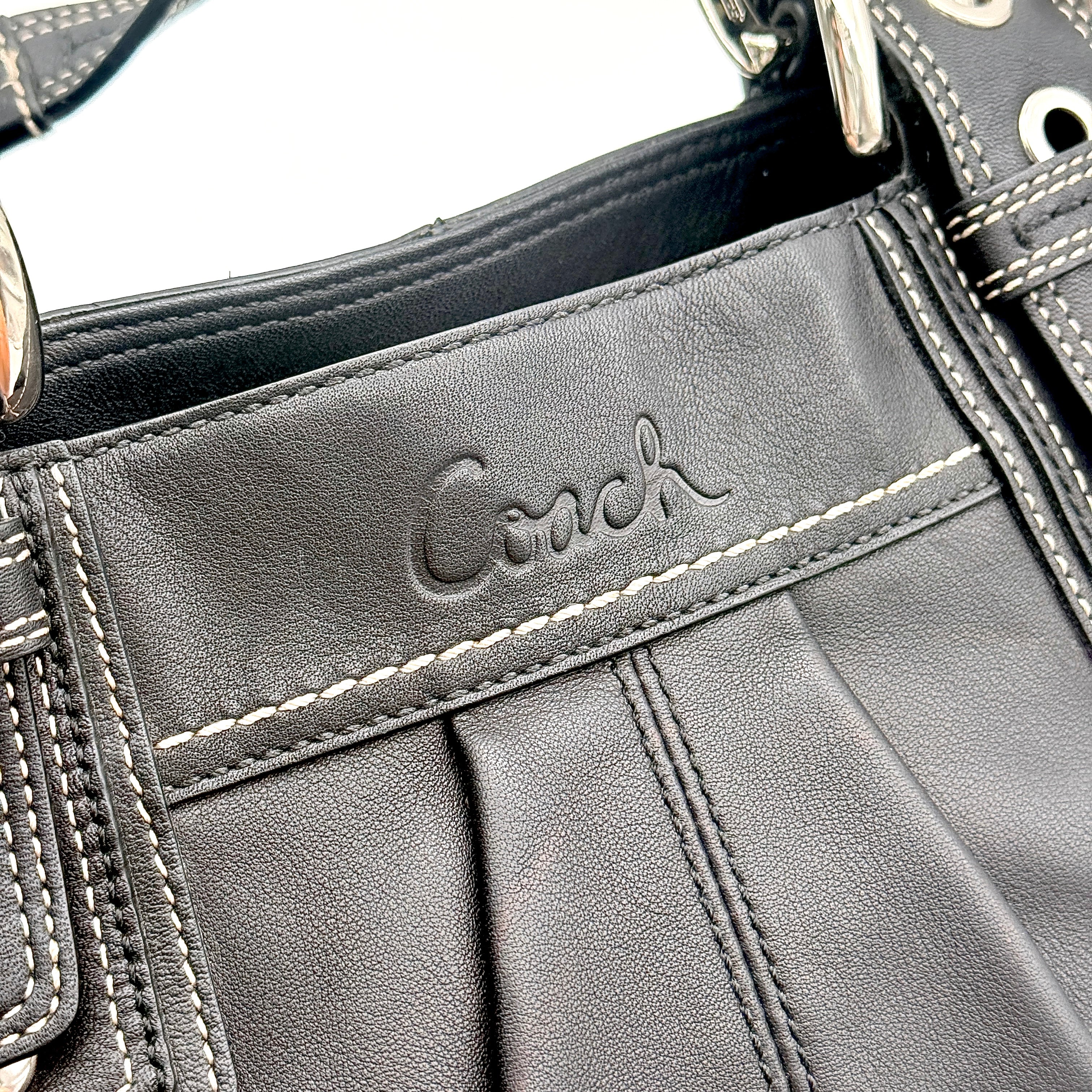 Coach Soho Hampton Pleated Shoulder Bag Black