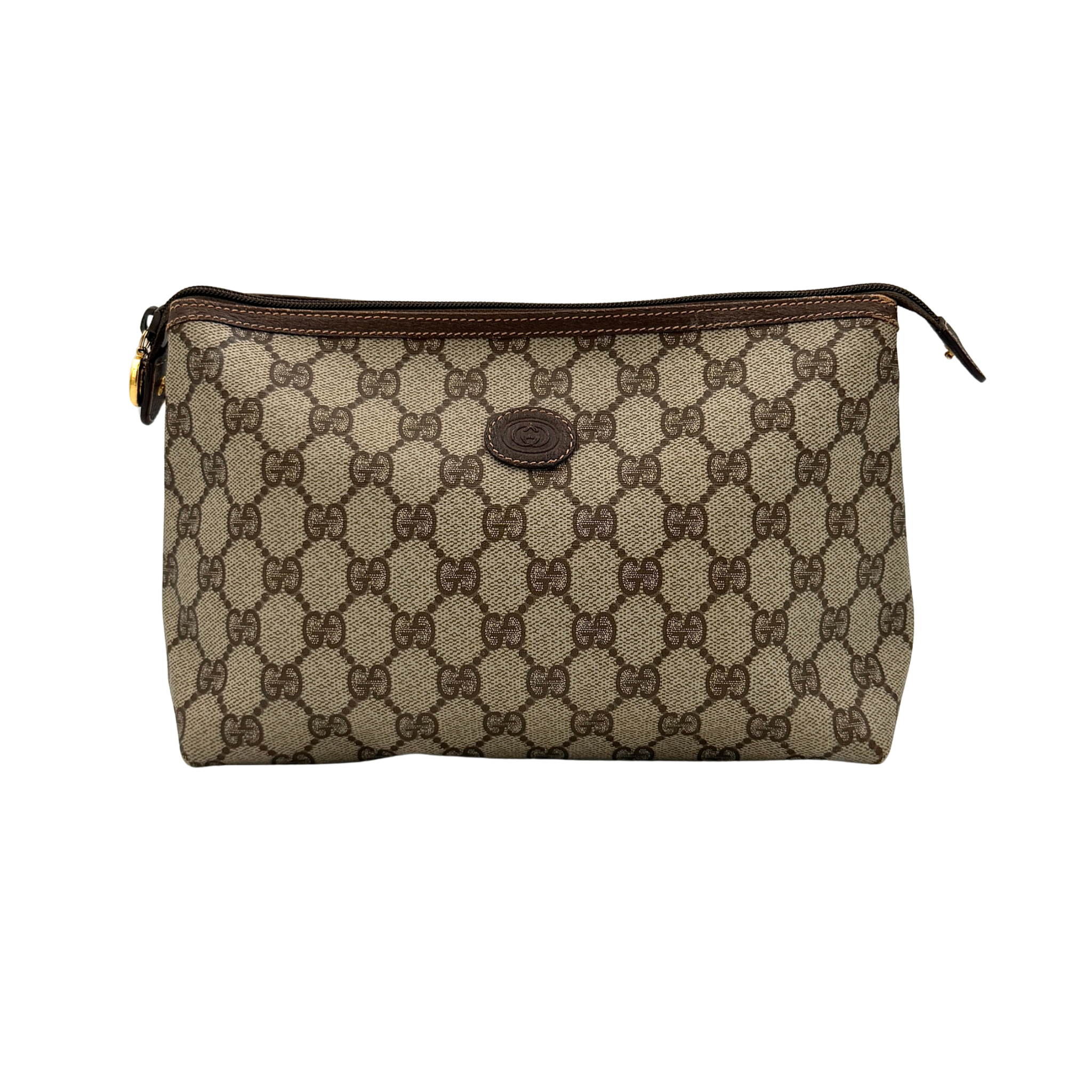 Gucci GG Monogram Supreme Clutch Bag Beige