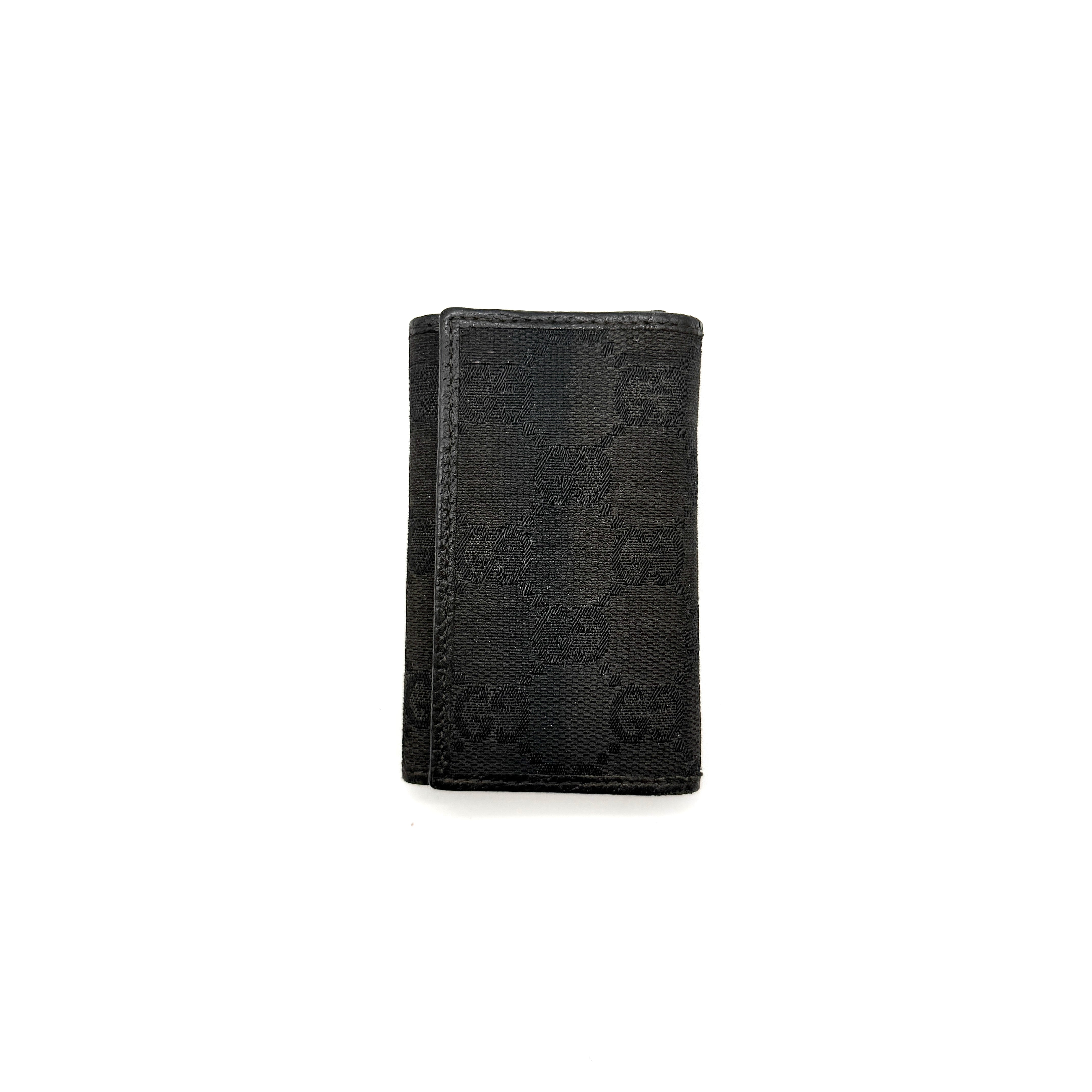 Gucci GG Monogram Web Stripe Key Case Black