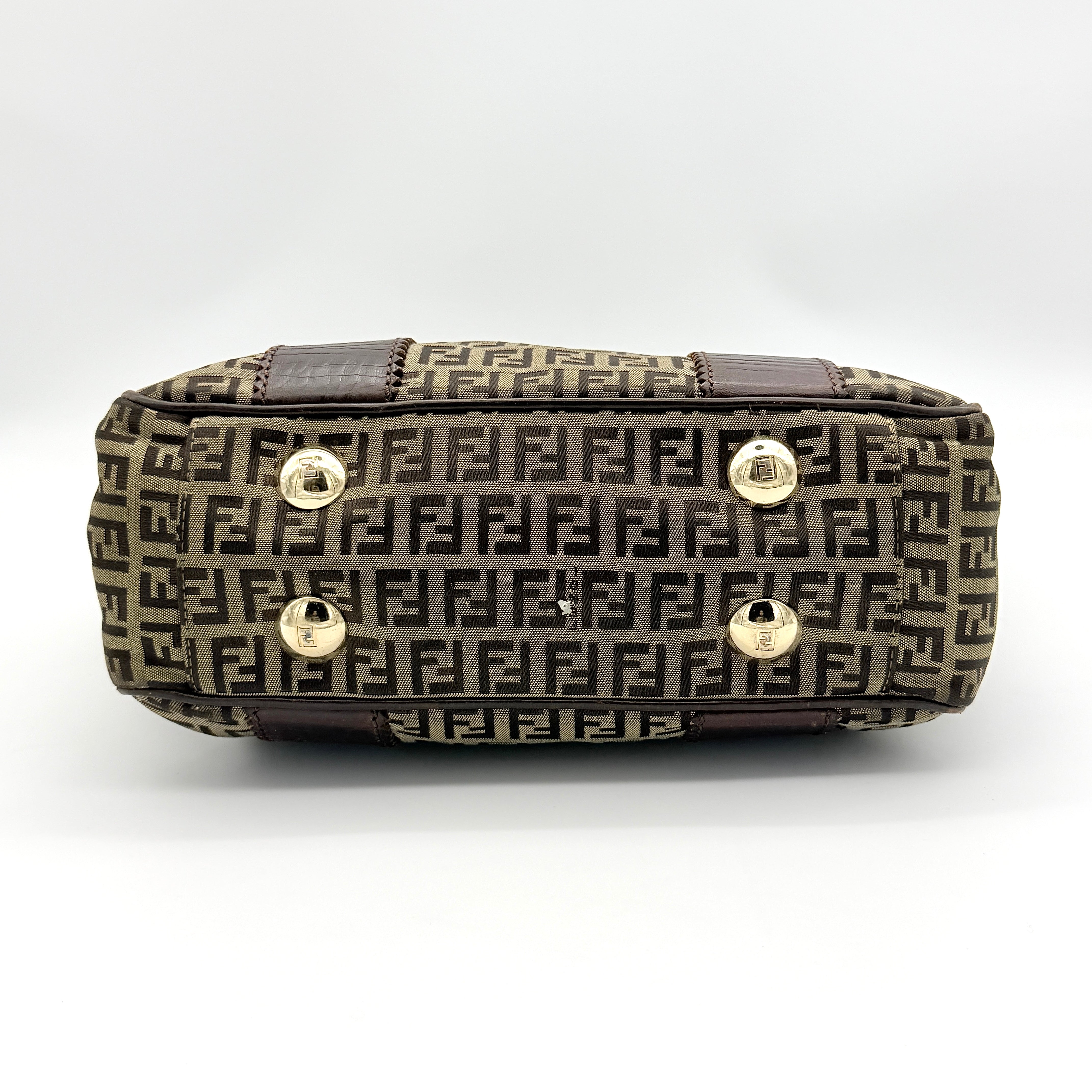 Fendi FF Zuccchino Shoulder Bag Brown