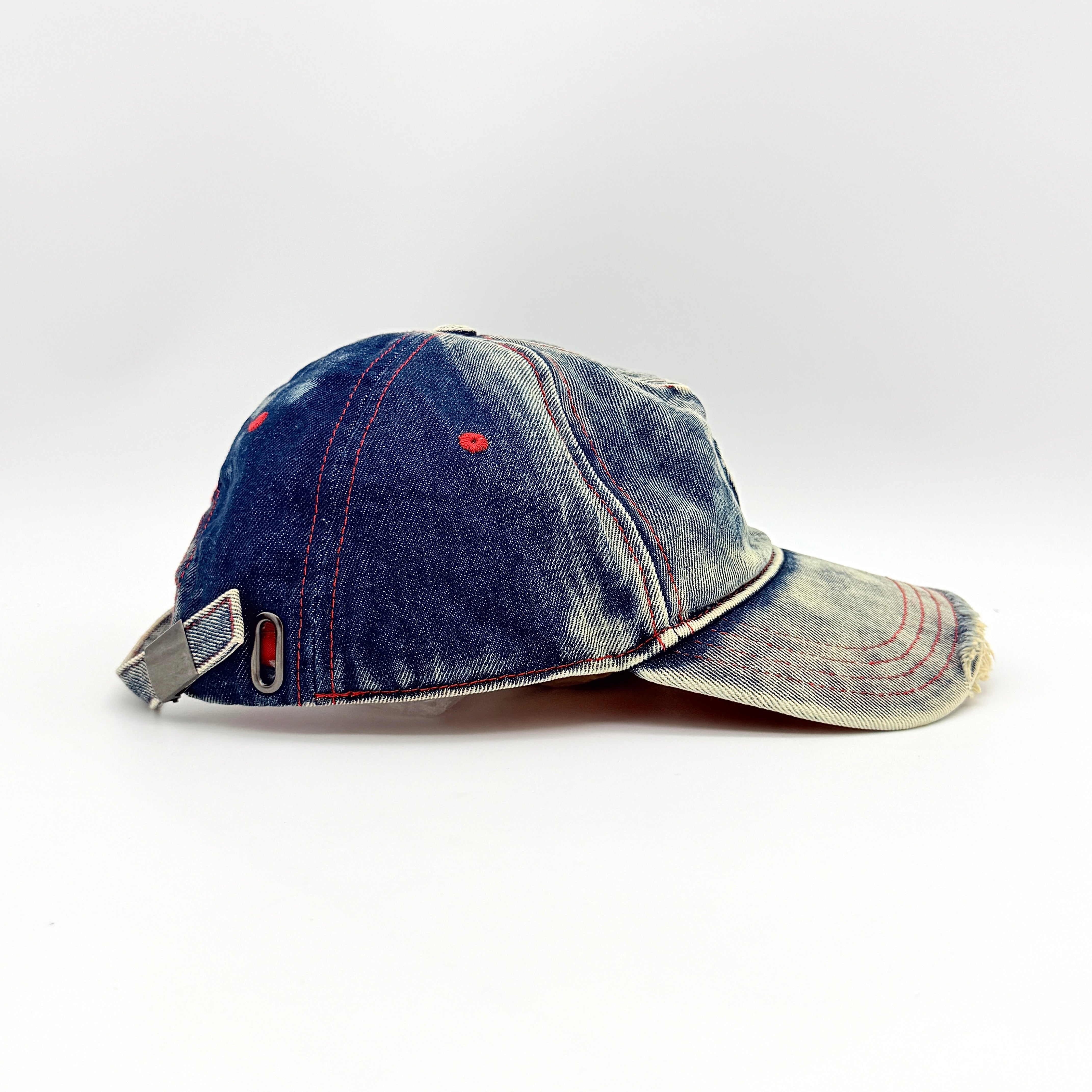 Diesel C-Seymon Distressed Denim Baseball Cap Blue