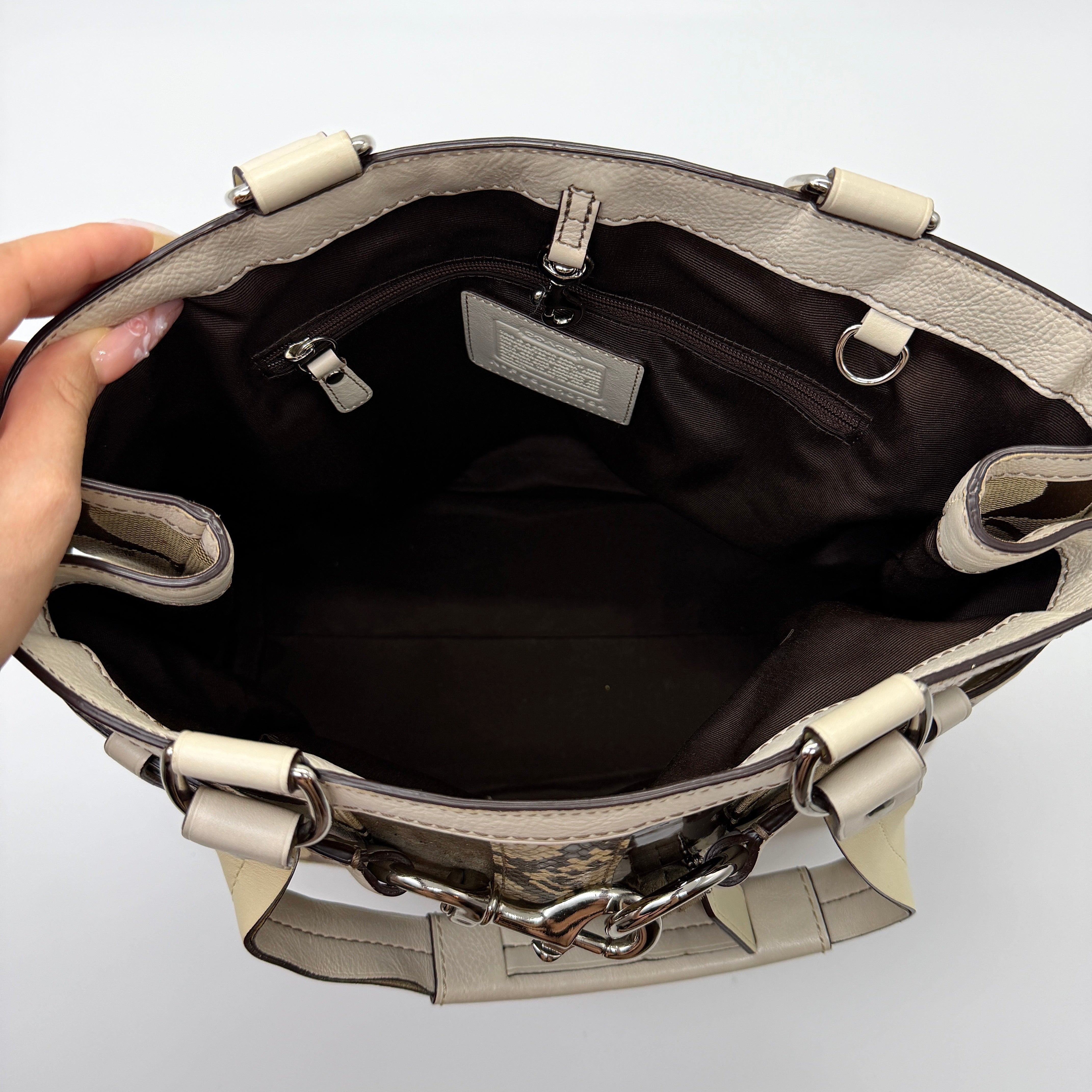 Coach Signature Python Stripe Shoulder Bag Multi