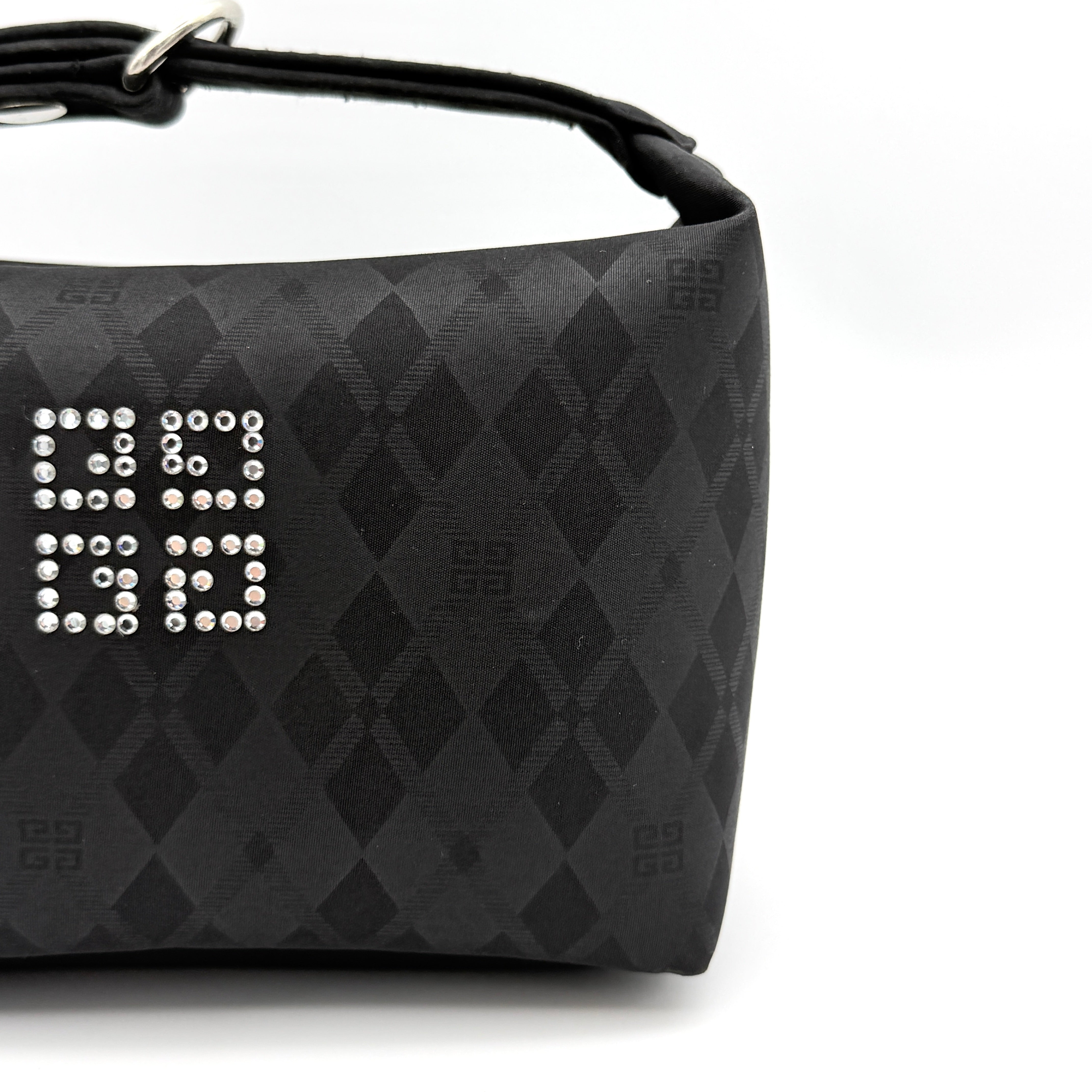 Givenchy 4G Rhinestone Mini Hobo Shoulder Bag Black