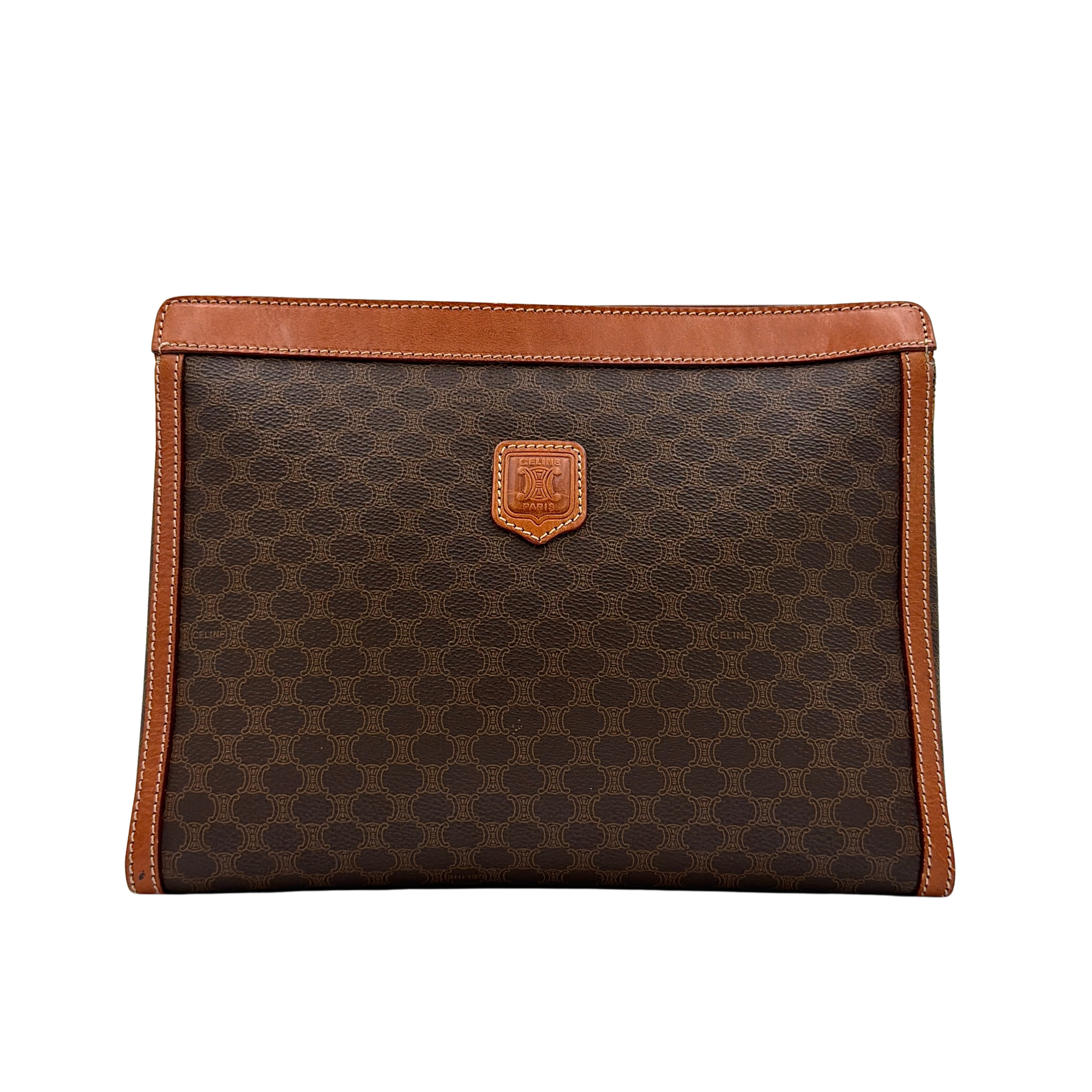 Celine Macadam Clutch Bag Brown