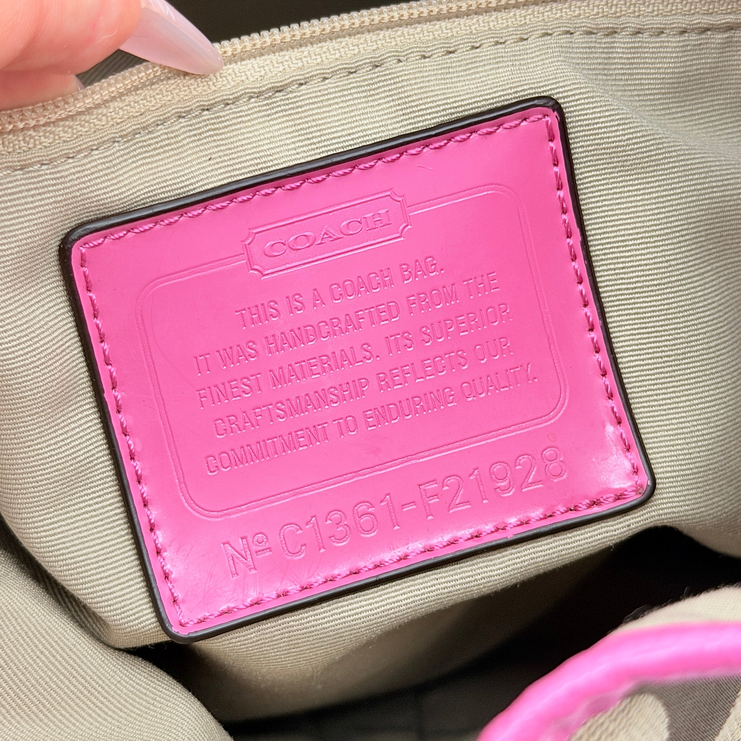 Coach Signature Stripe Mini Backpack Beige/Pink