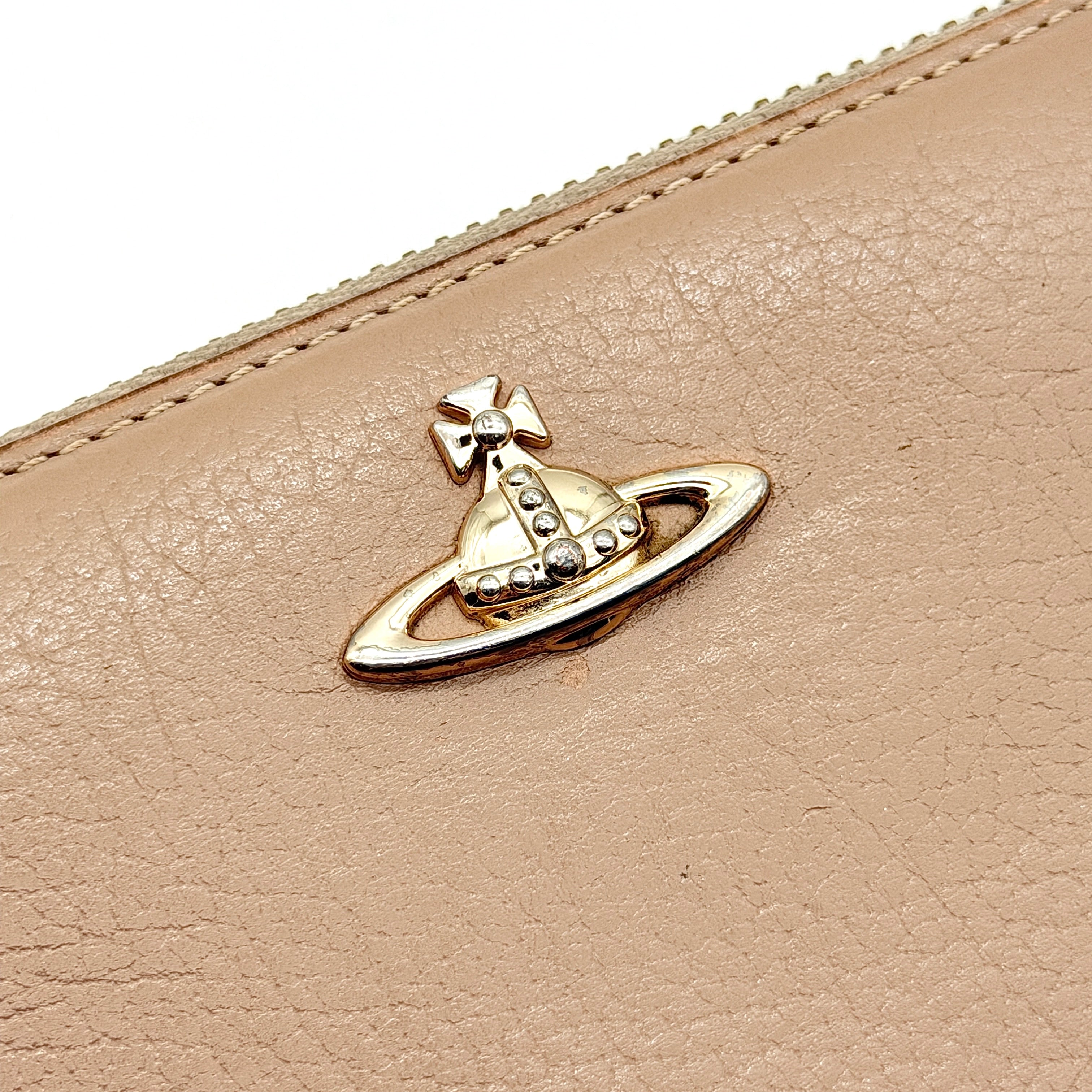 Vivienne Westwood Signature Orb Long Wallet Beige