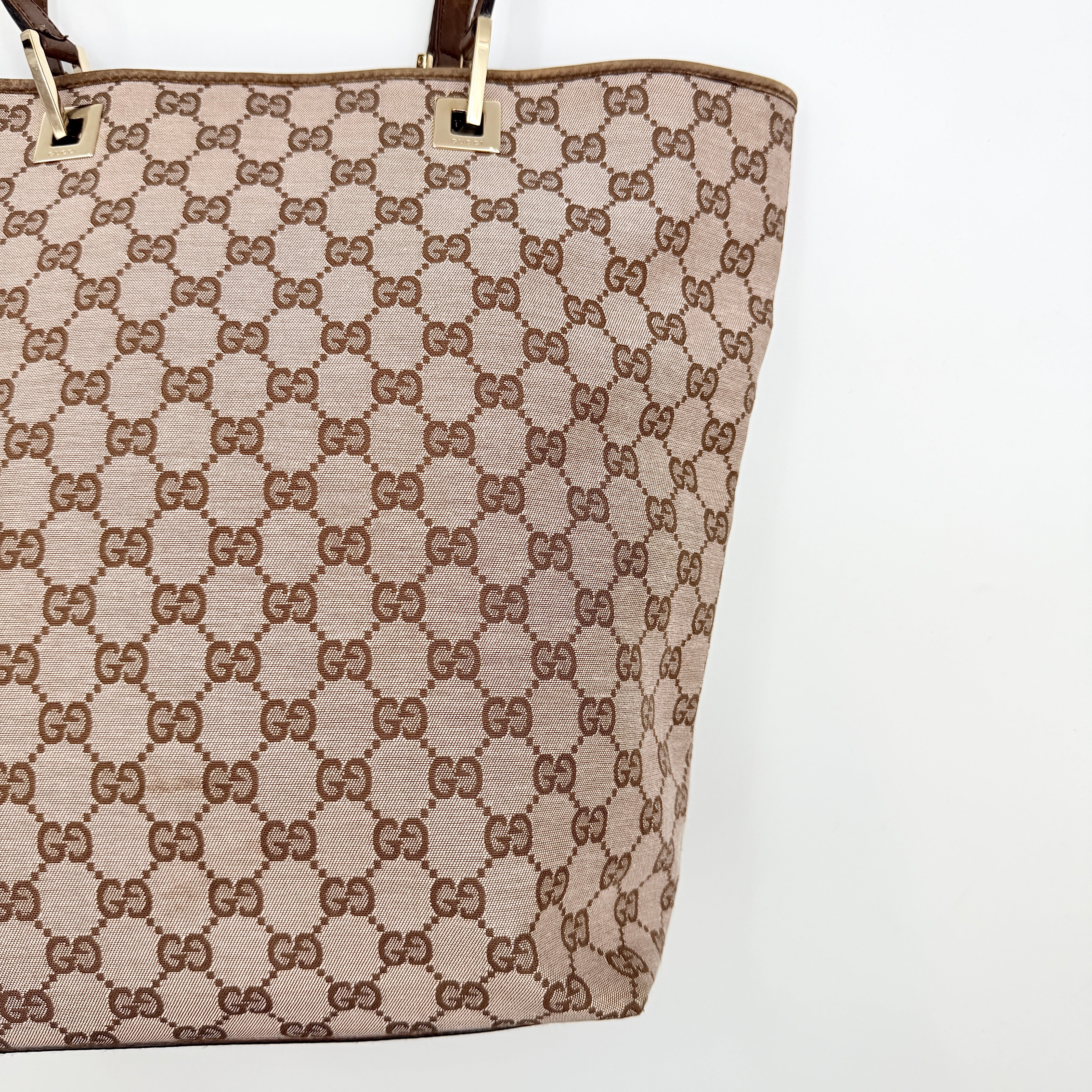Gucci GG Monogram Tote Bag Beige