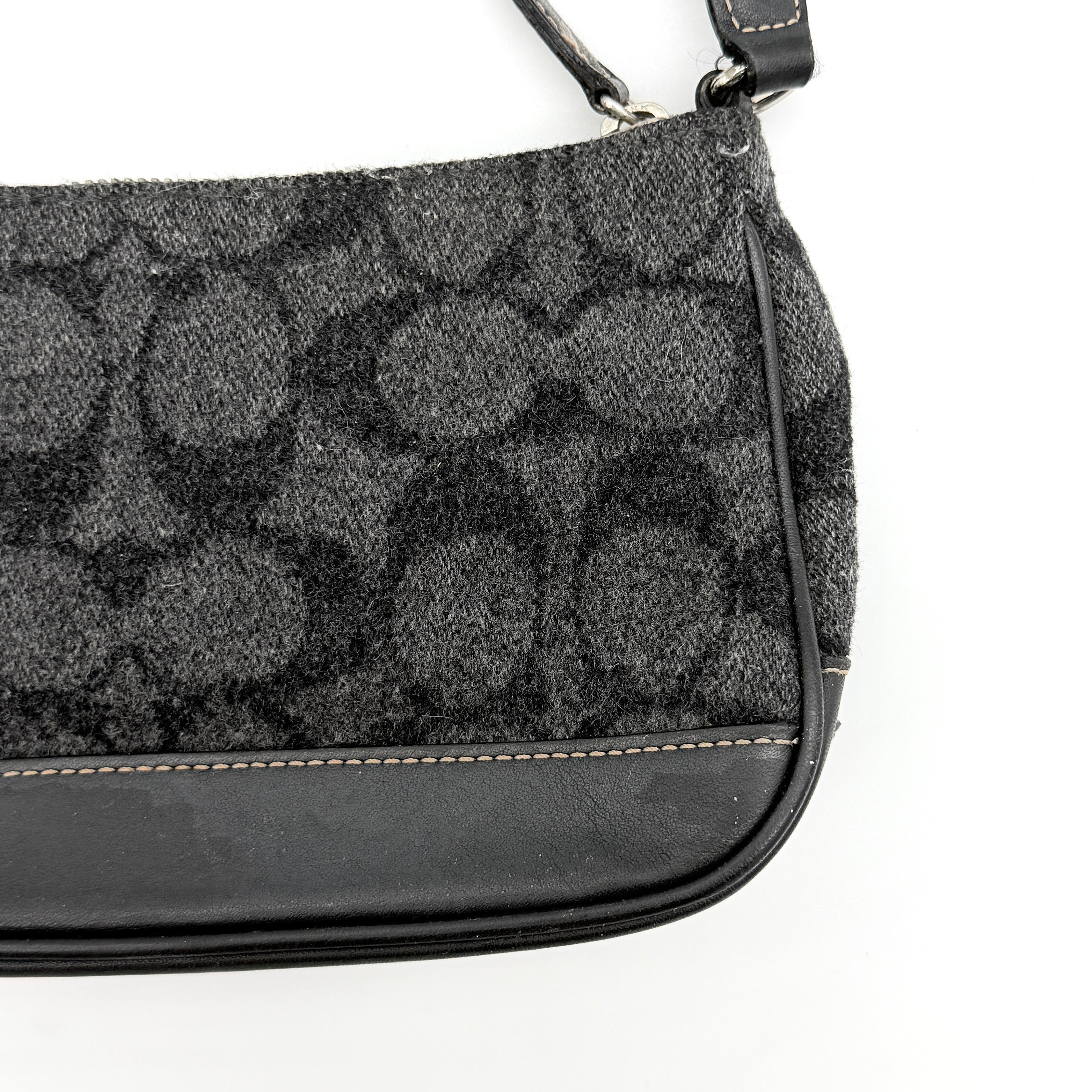 Coach Y2K Wool Demi Shoulder Bag Black/Grey