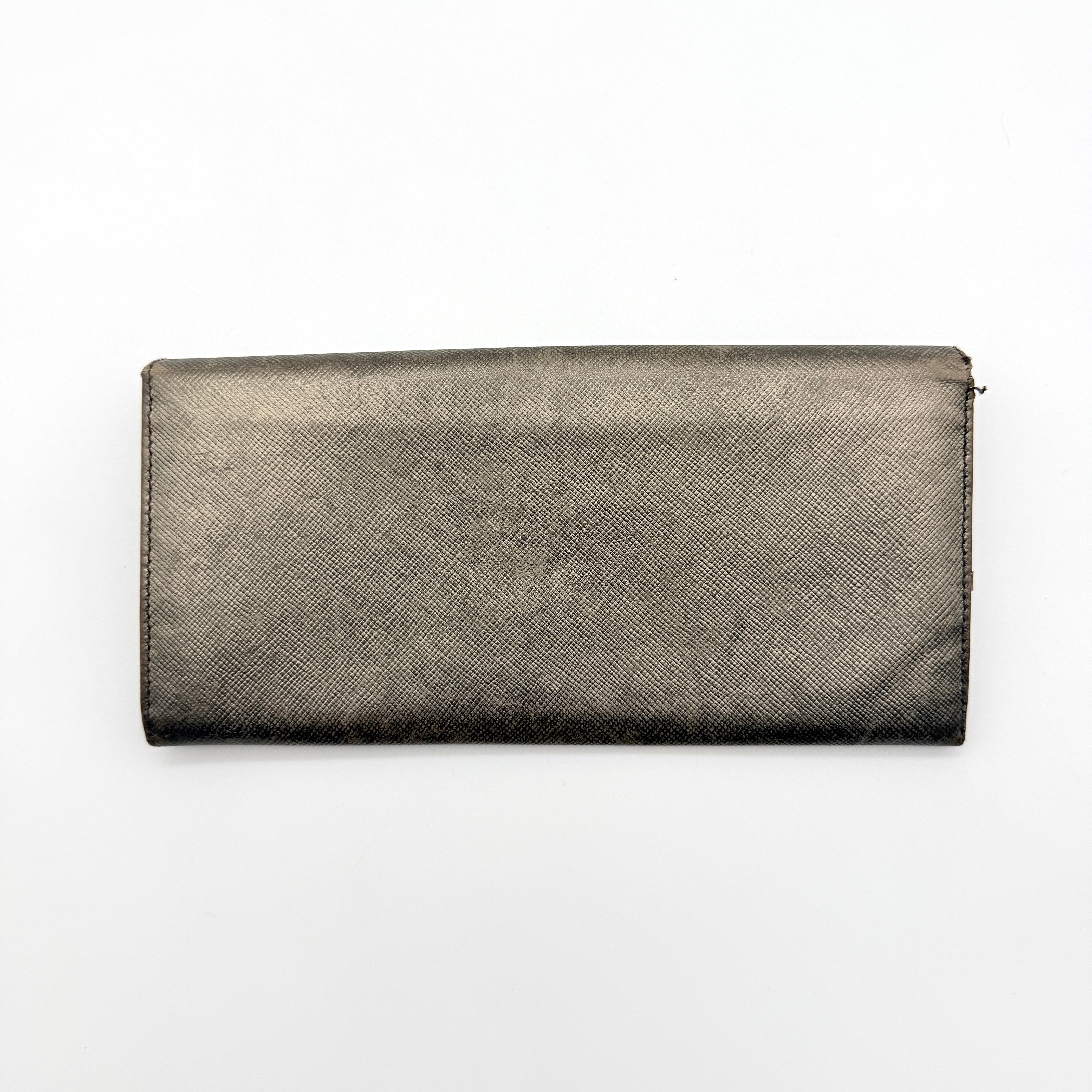 Prada Saffiano Metallic Leather Long Wallet