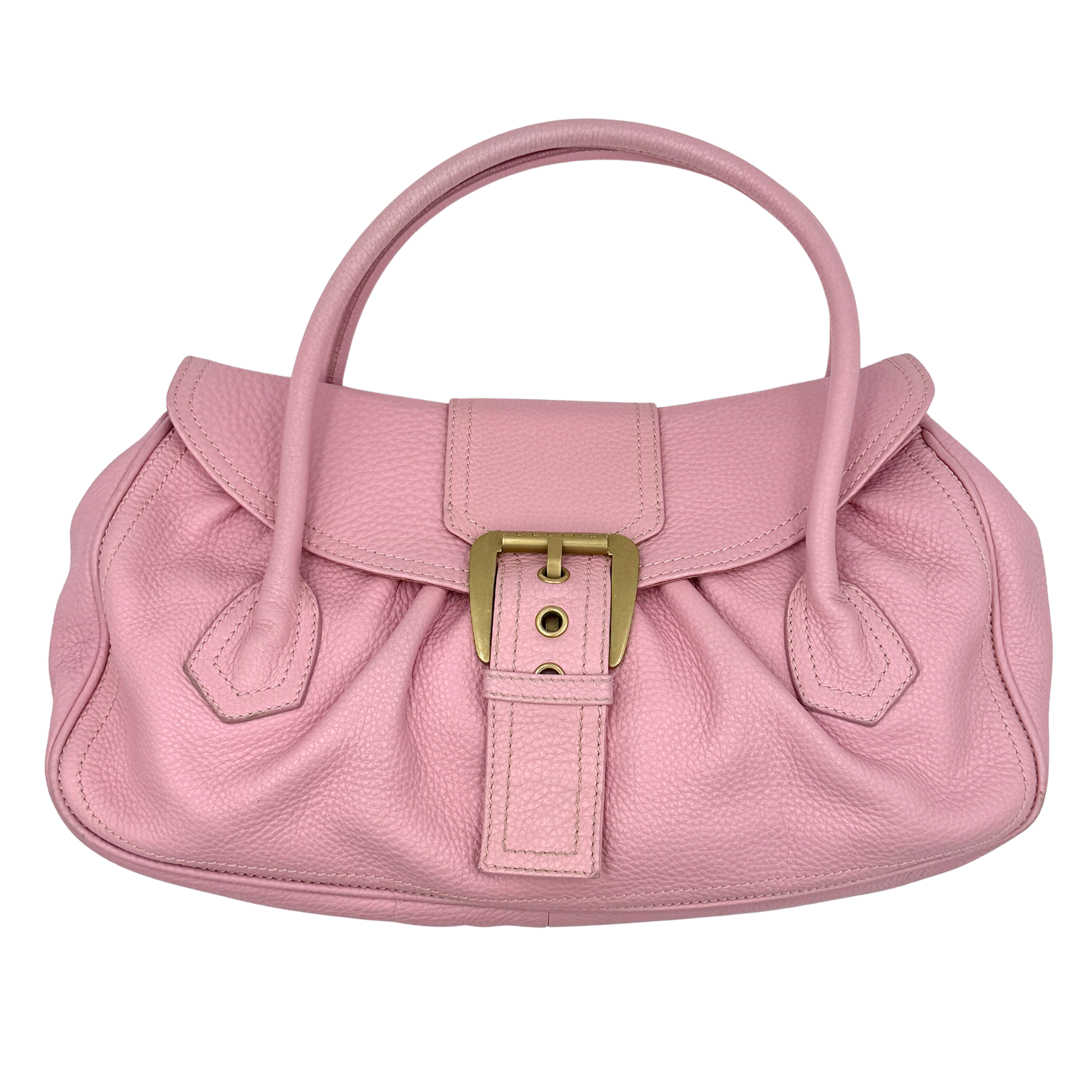 Celine Y2K Bubblegum Buckle Shoulder Bag Pink
