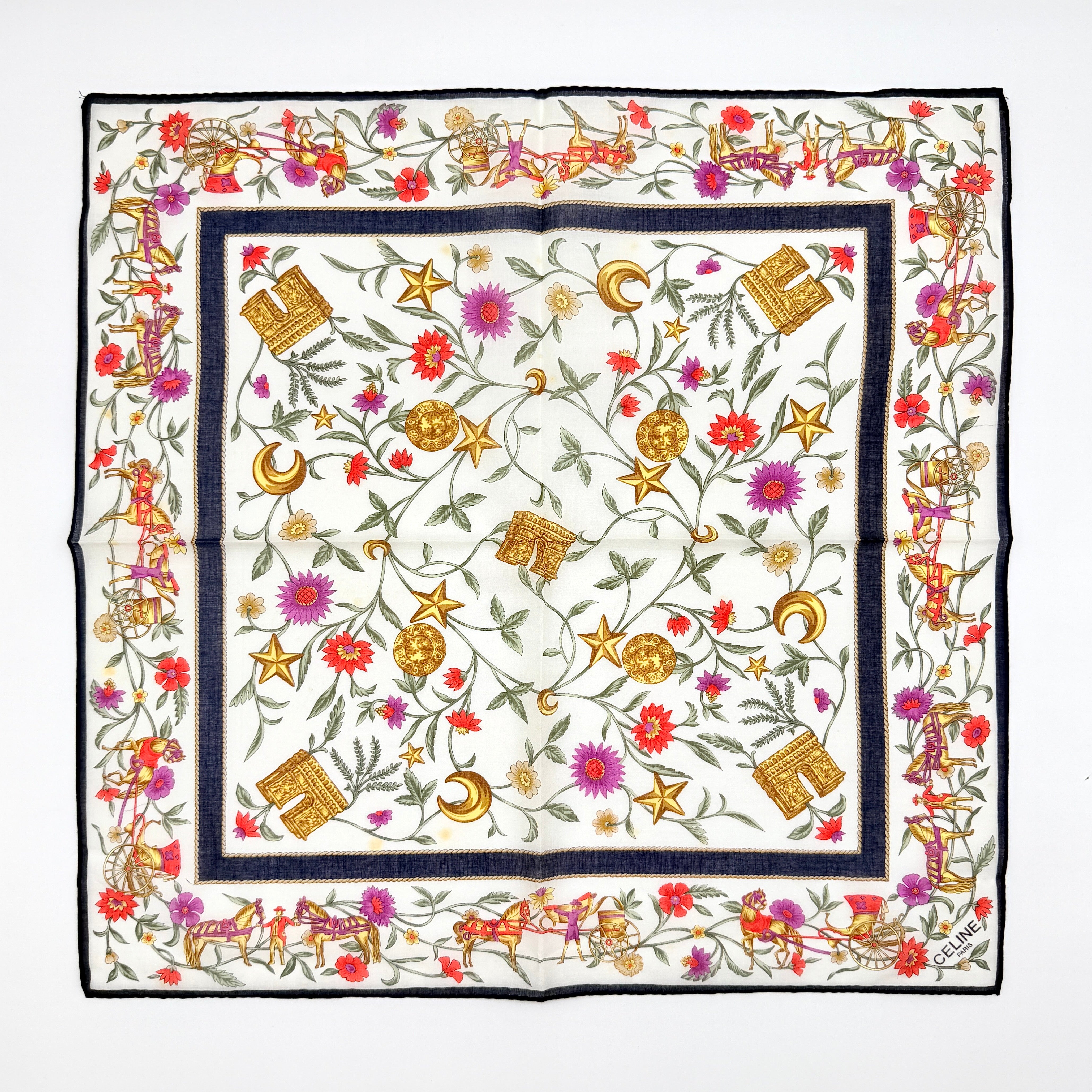 Celine Floral Cotton Bandana Handkerchief Set Multi (2)