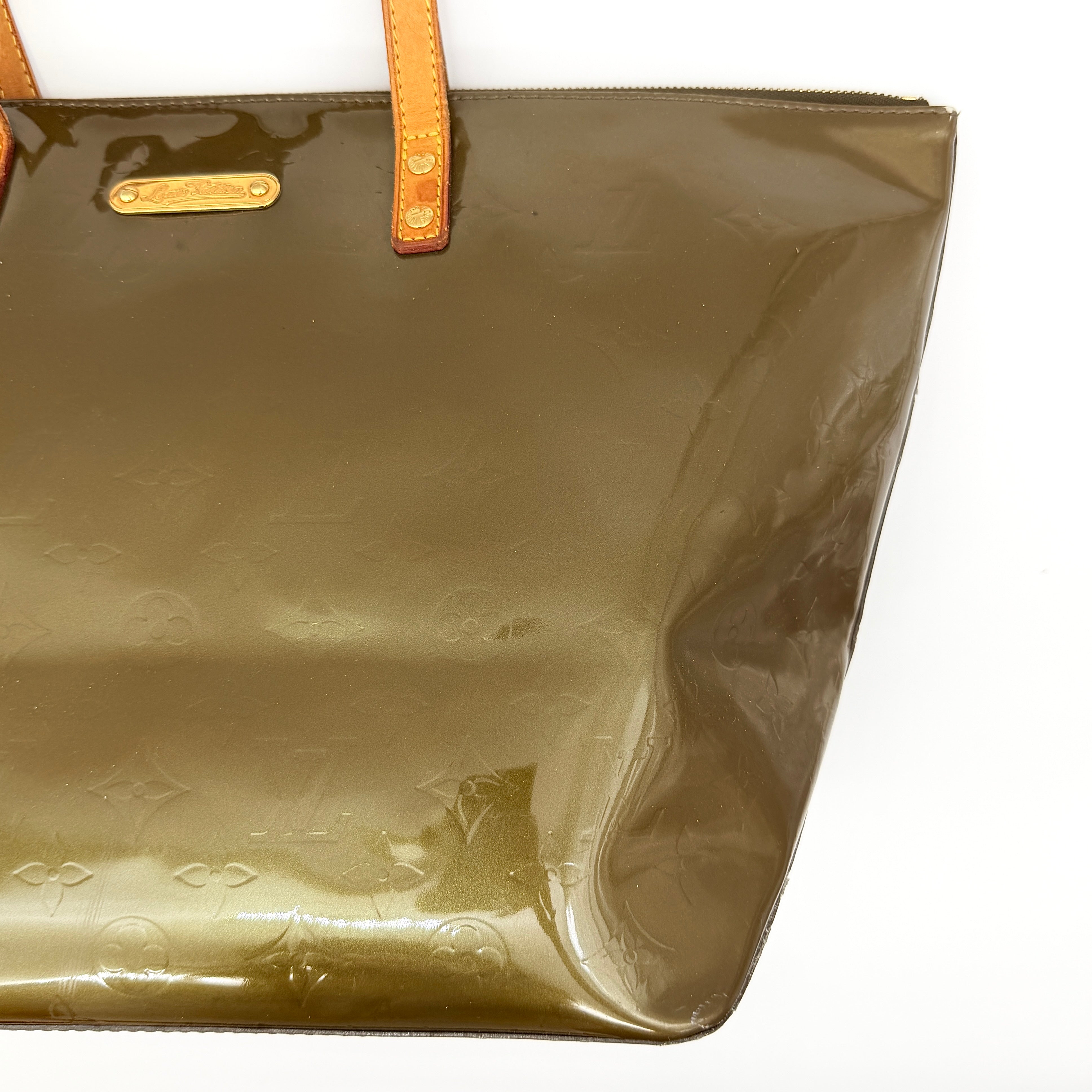 Louis Vuitton Monogram Vernis Bellevue GM Tote Bag Olive Green
