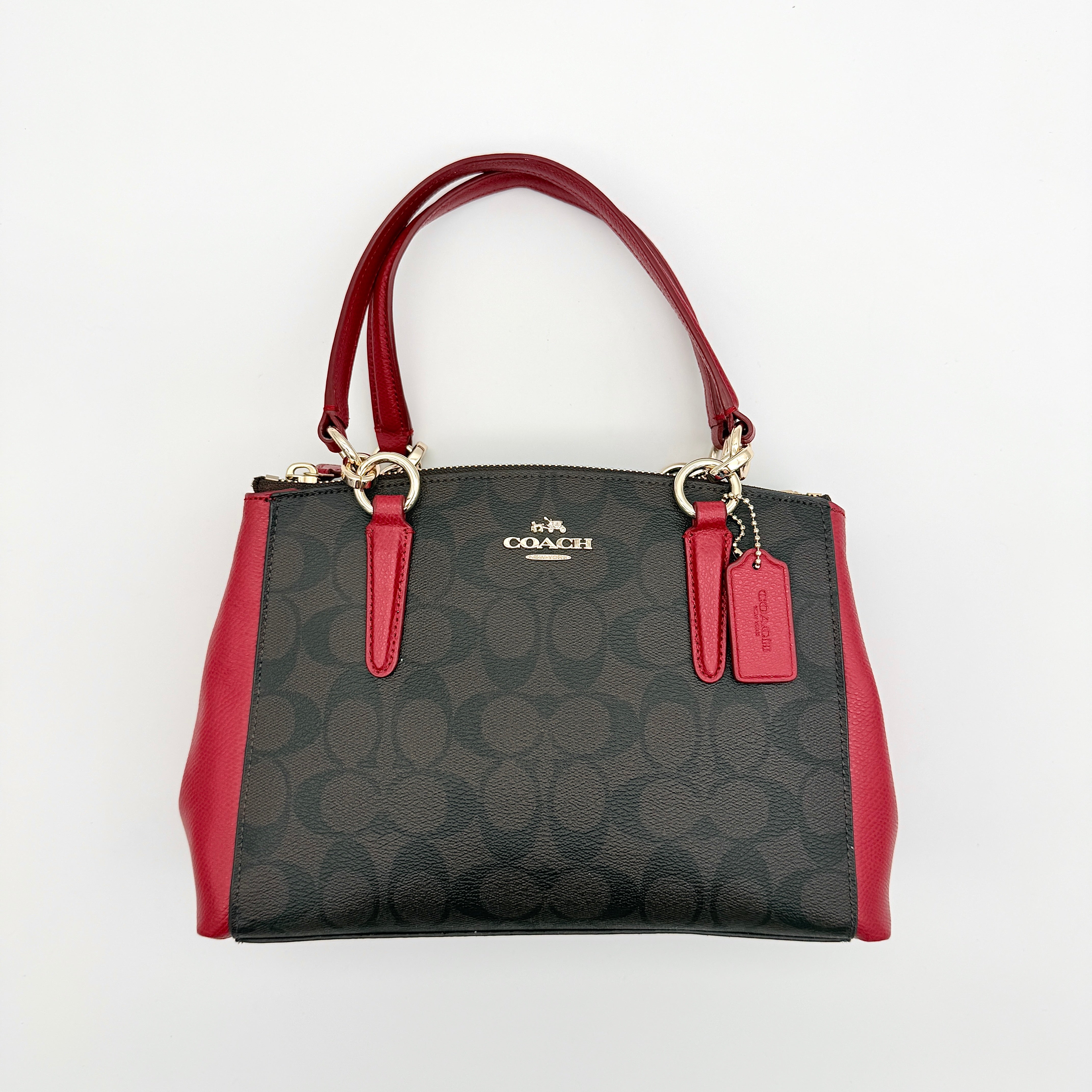 Coach 2Way Christie Carryall Handbag Brown/Red