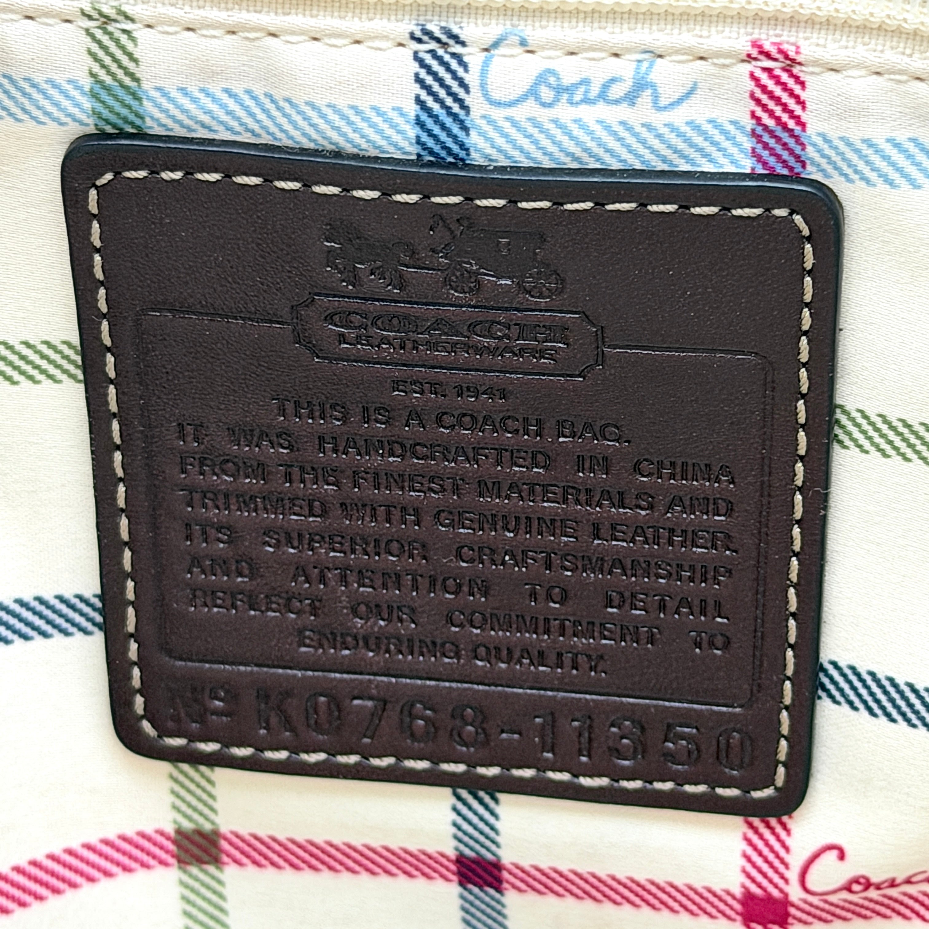 Coach Signature Heritage Stripe Tote Bag Beige/Brown