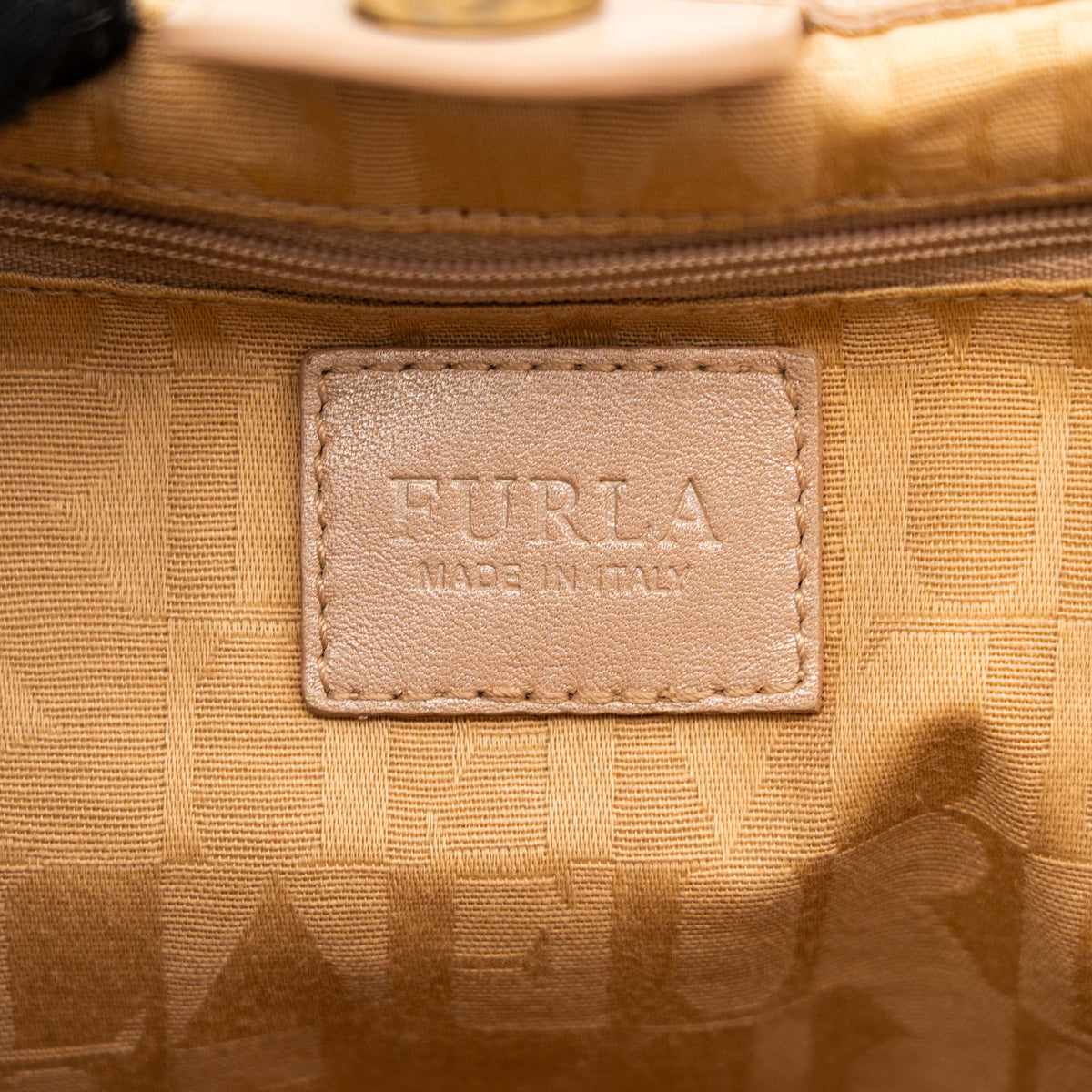 Furla Raffia Shoulder Bag Beige