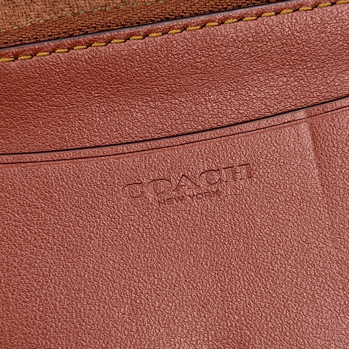 Coach Signature Stripe Essential Slim Card Case Brown
