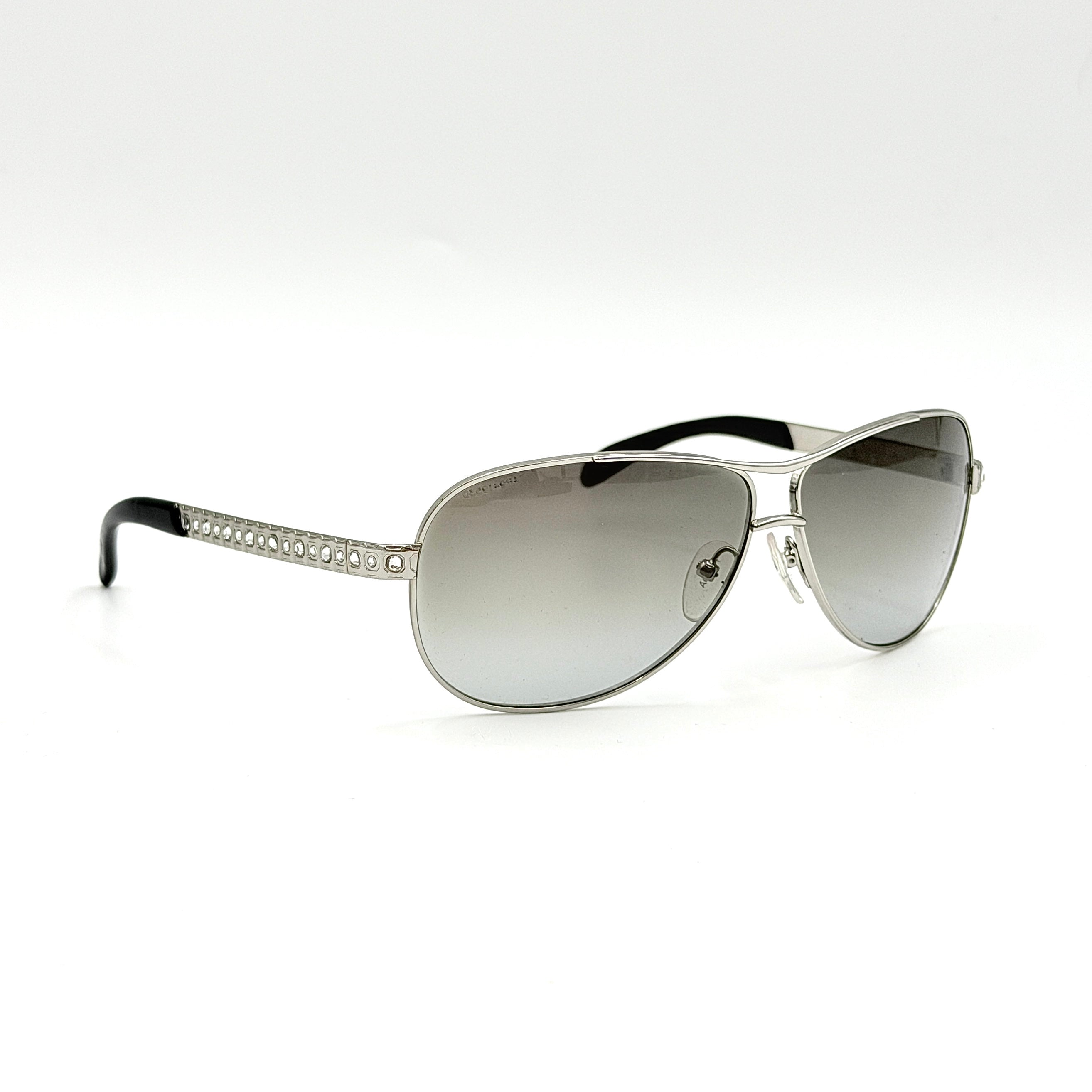 Prada SPR56I Rhinestone Sunglasses Silver