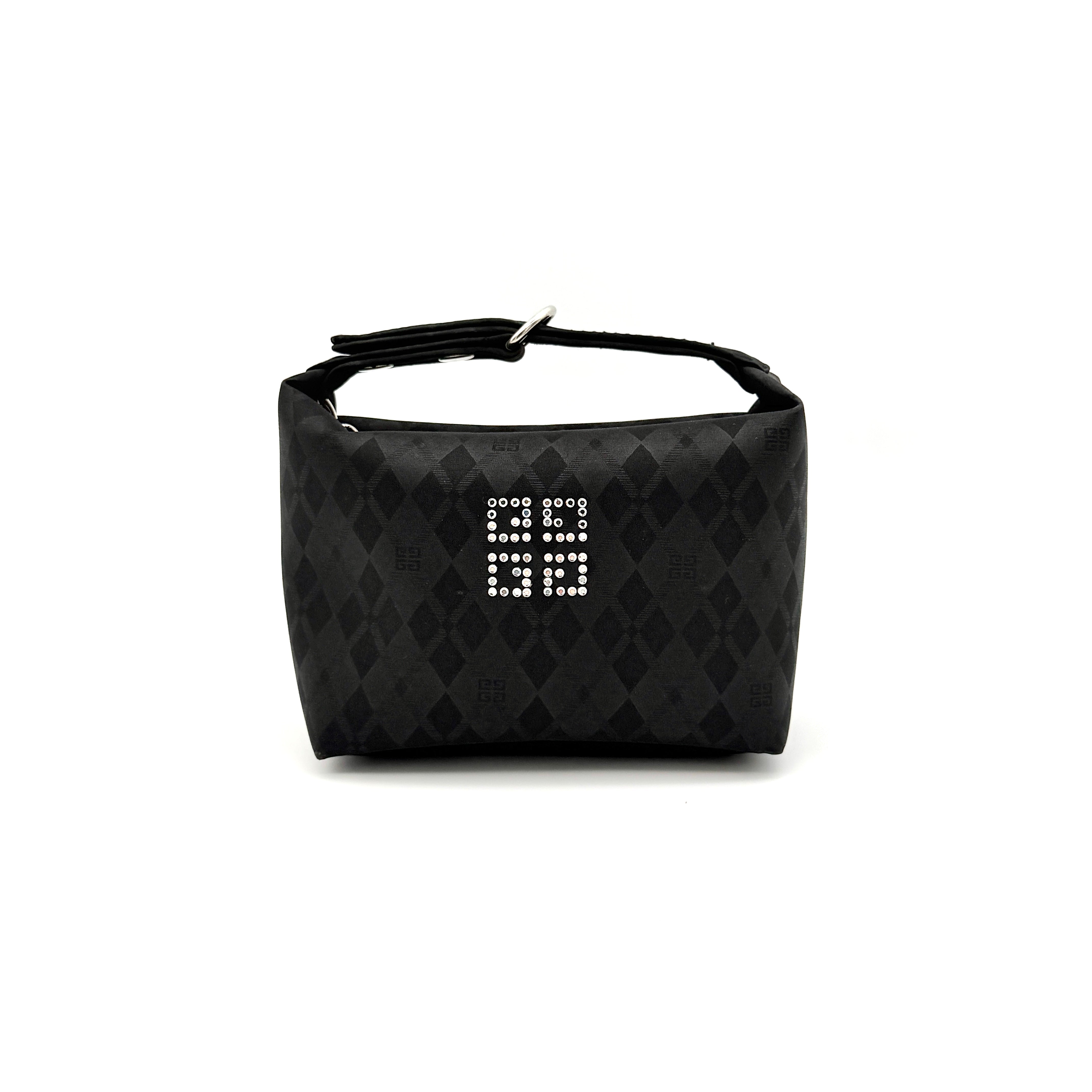 Givenchy 4G Rhinestone Mini Hobo Shoulder Bag Black