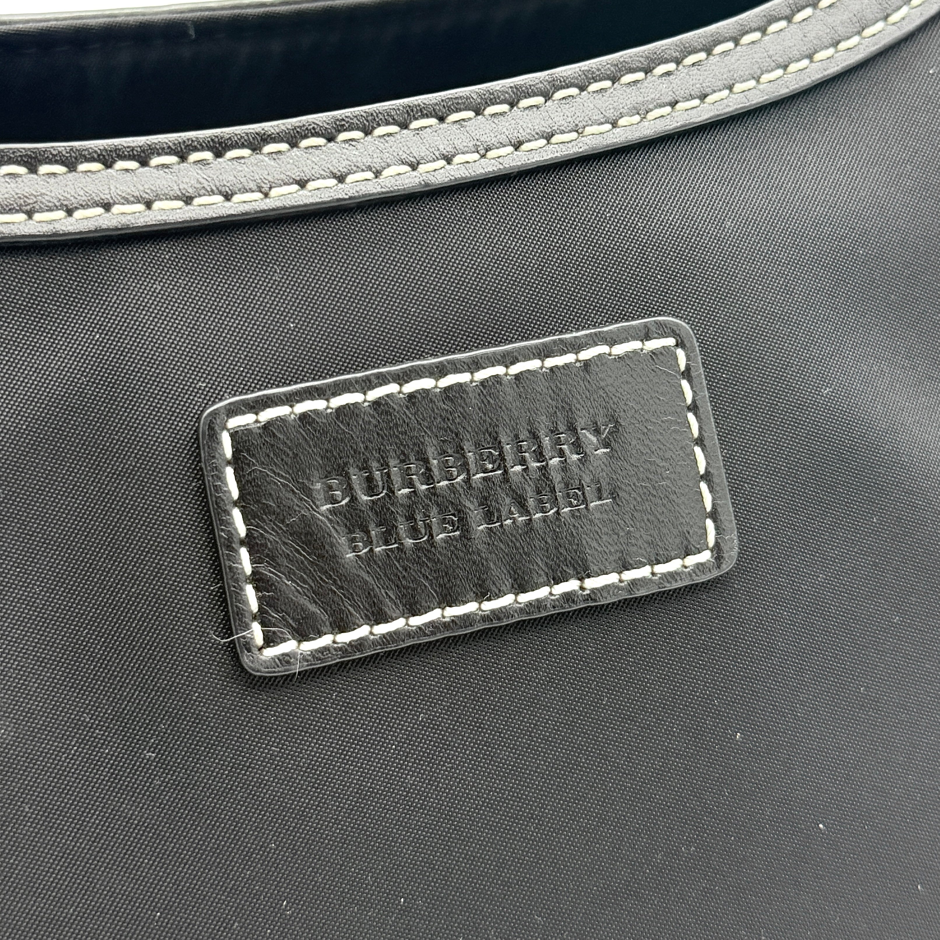 Burberry Blue Label Nova Check Logo Nylon Shoulder bag Black/Grey
