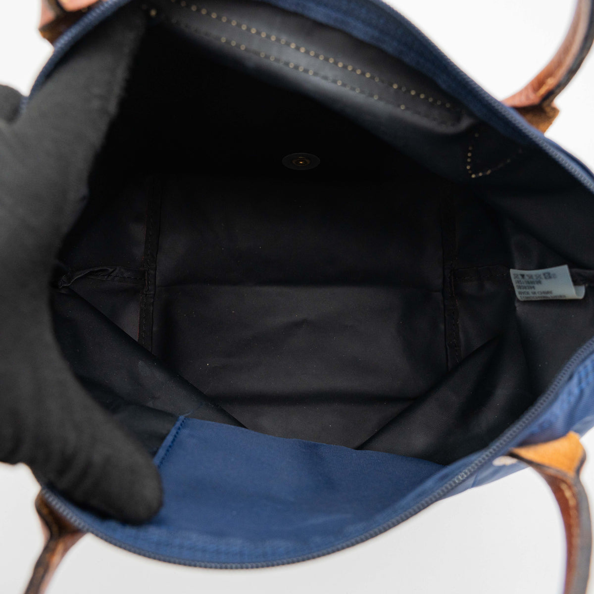 Longchamp Le Pliage Original Handbag Navy Blue/Brown