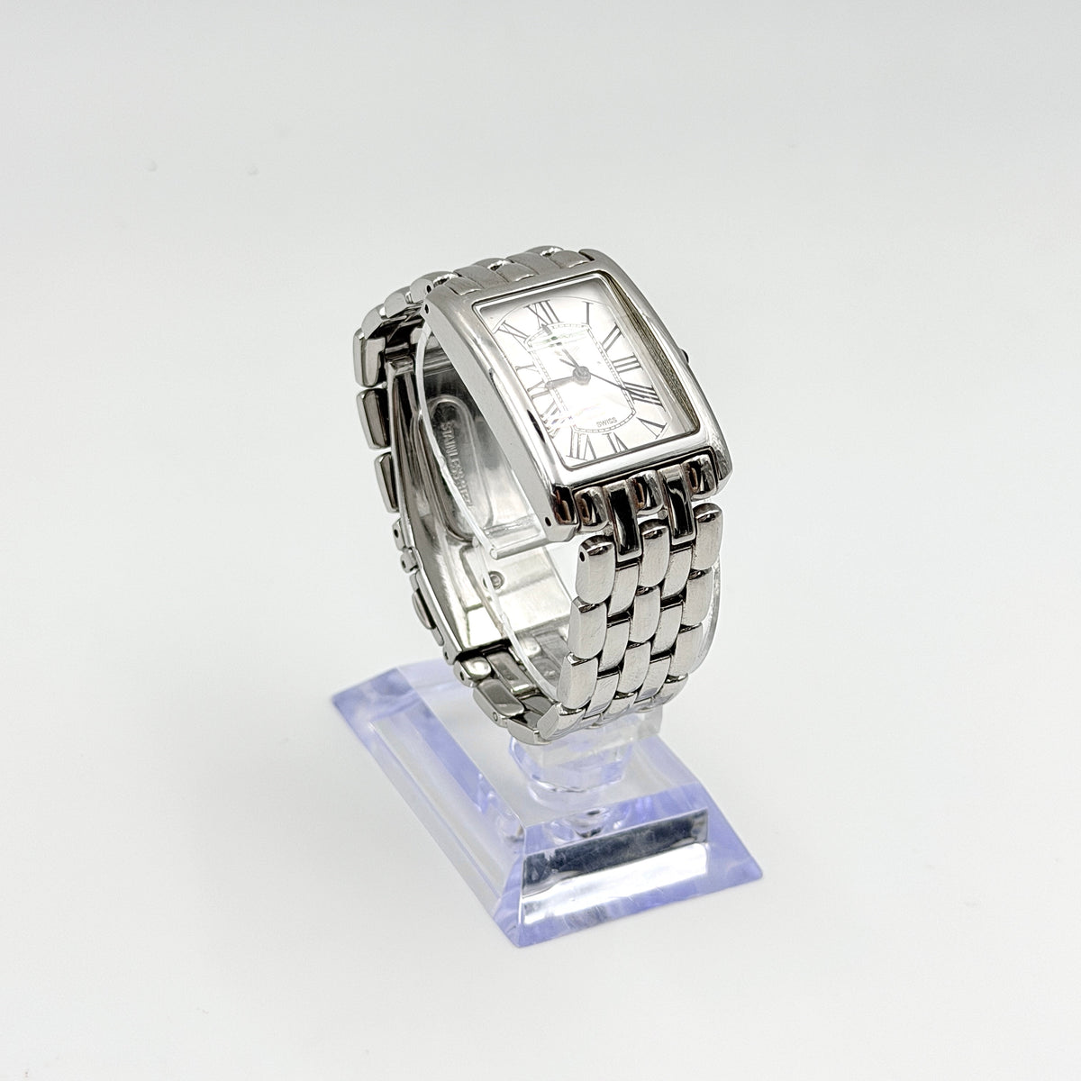 MCM White Dial MC 2377M Stainless Steel Tank Watch