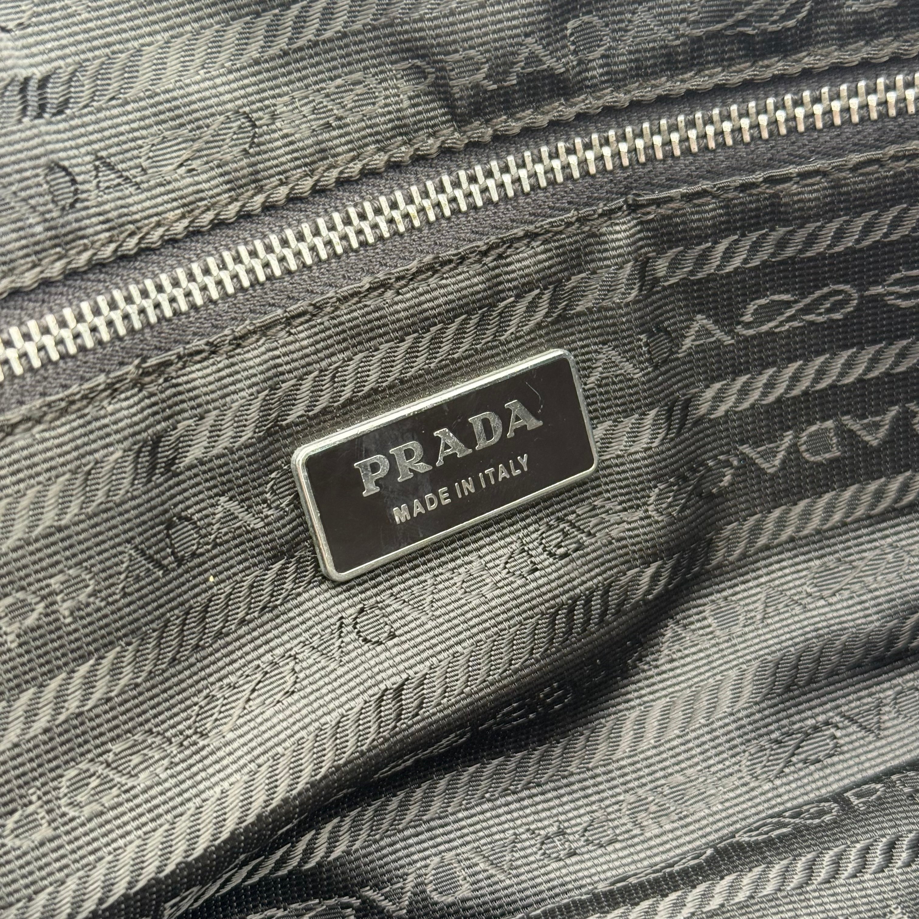 Prada Triangle Logo Canvas Shoulder Bag Yellow/Tan