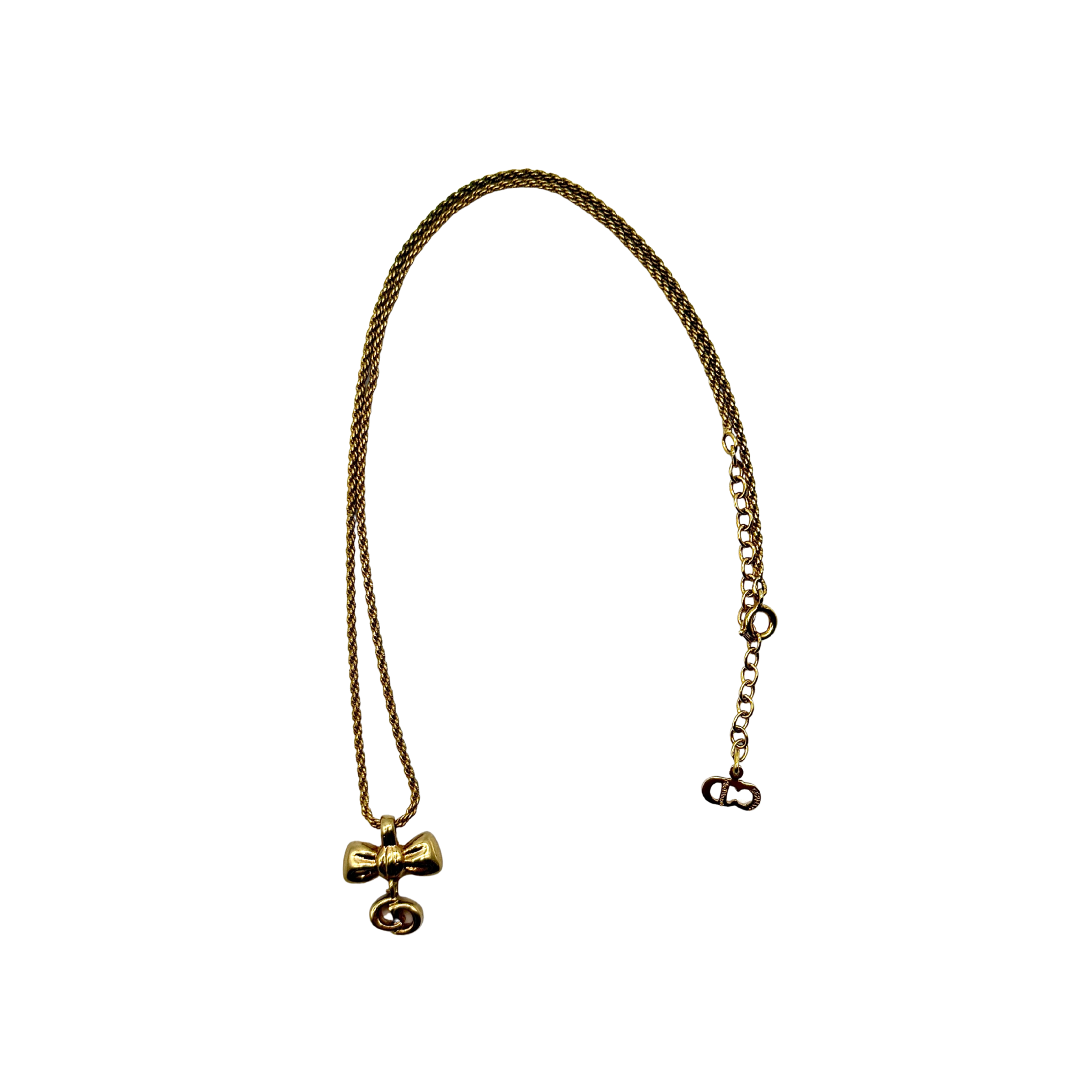 Dior Ribbon Necklace Gold