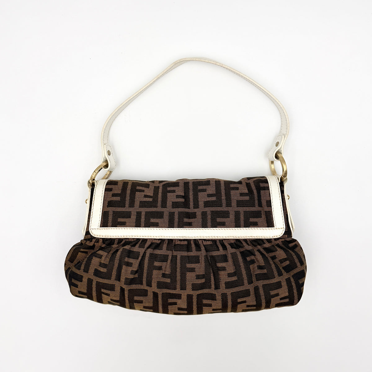 Fendi FF Zucca Chef Shoulder Bag Brown