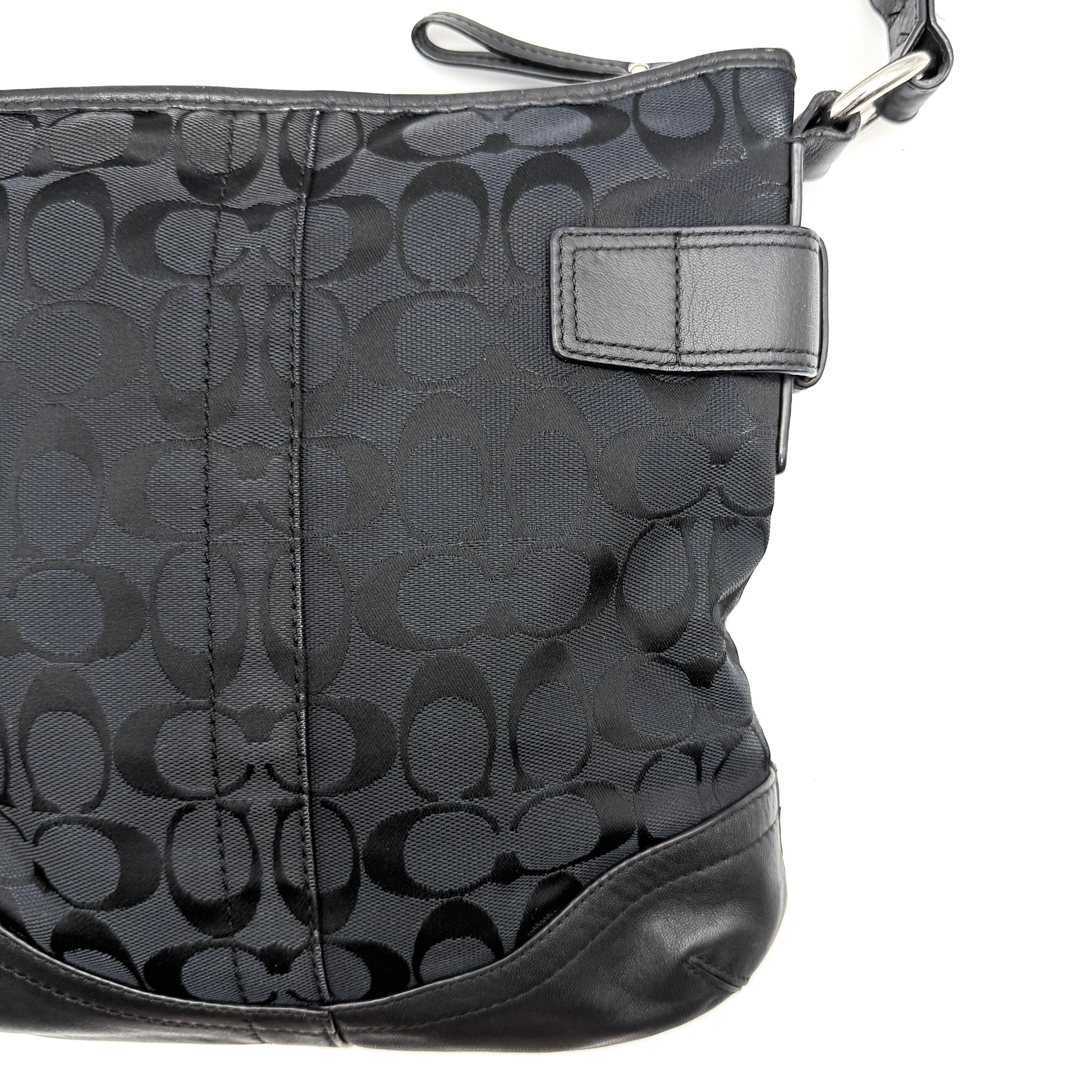 Coach 2Way Signature Canvas Crossbody Bag Black
