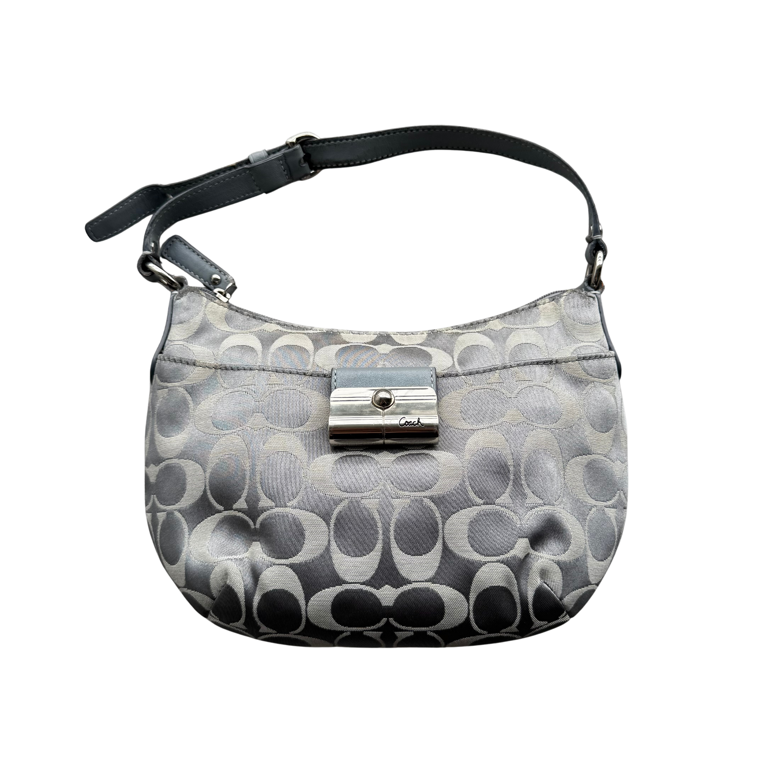 Coach Signature Kristin Hobo ShoulderBag Silver
