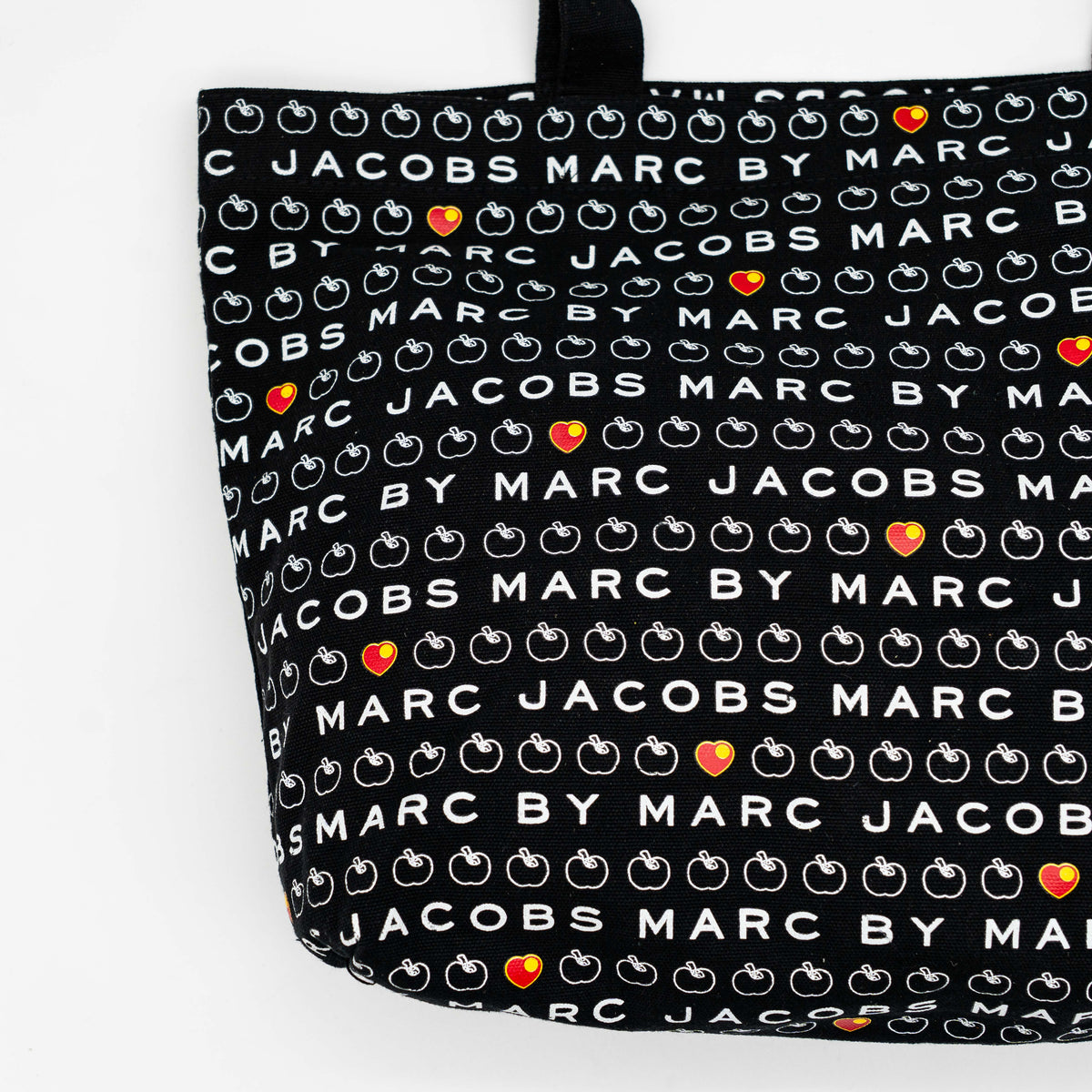 Marc by Marc Jacobs Monogram Apple Heart Tote Bag Black/White