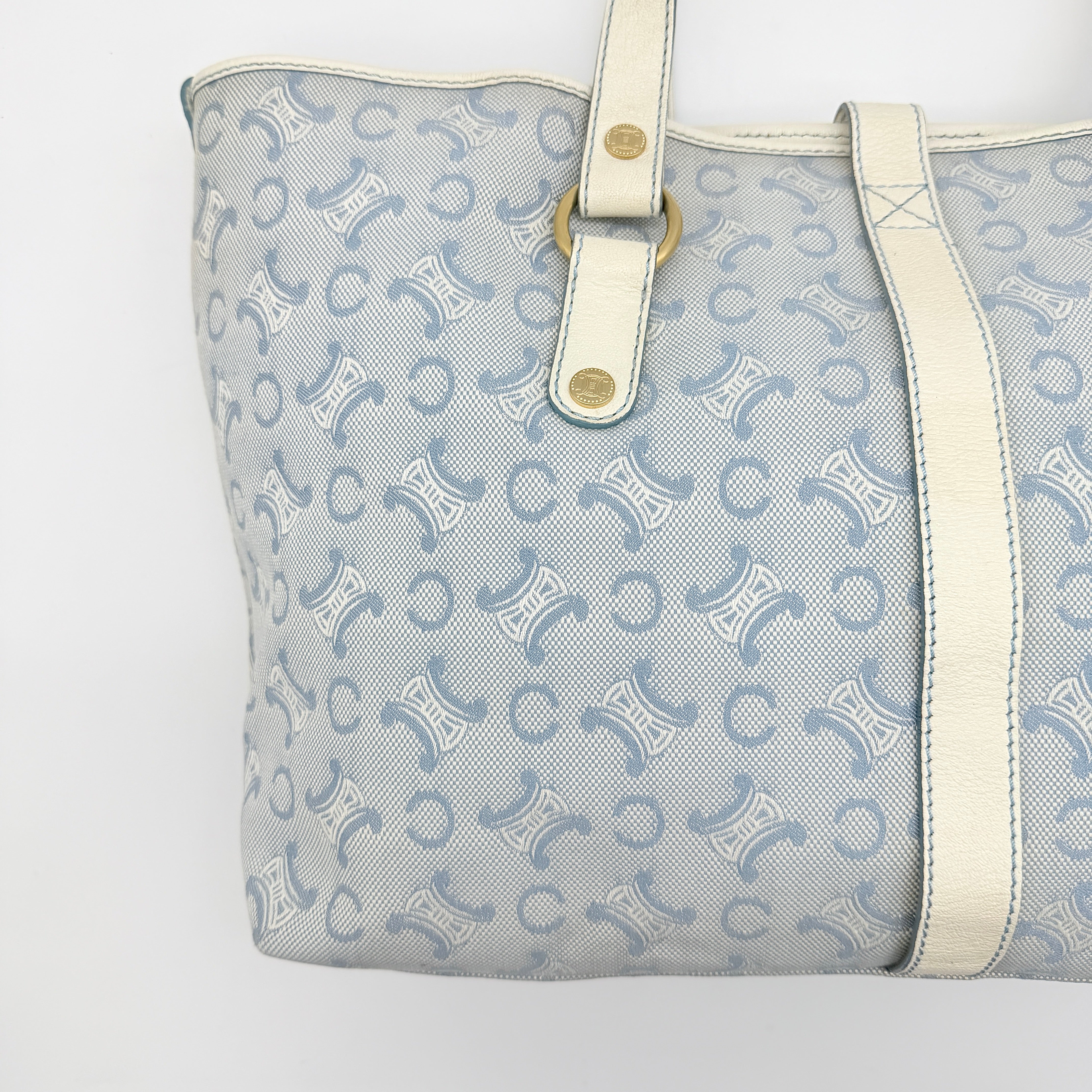 Celine C Macadam Shoulder Bag Blue/White