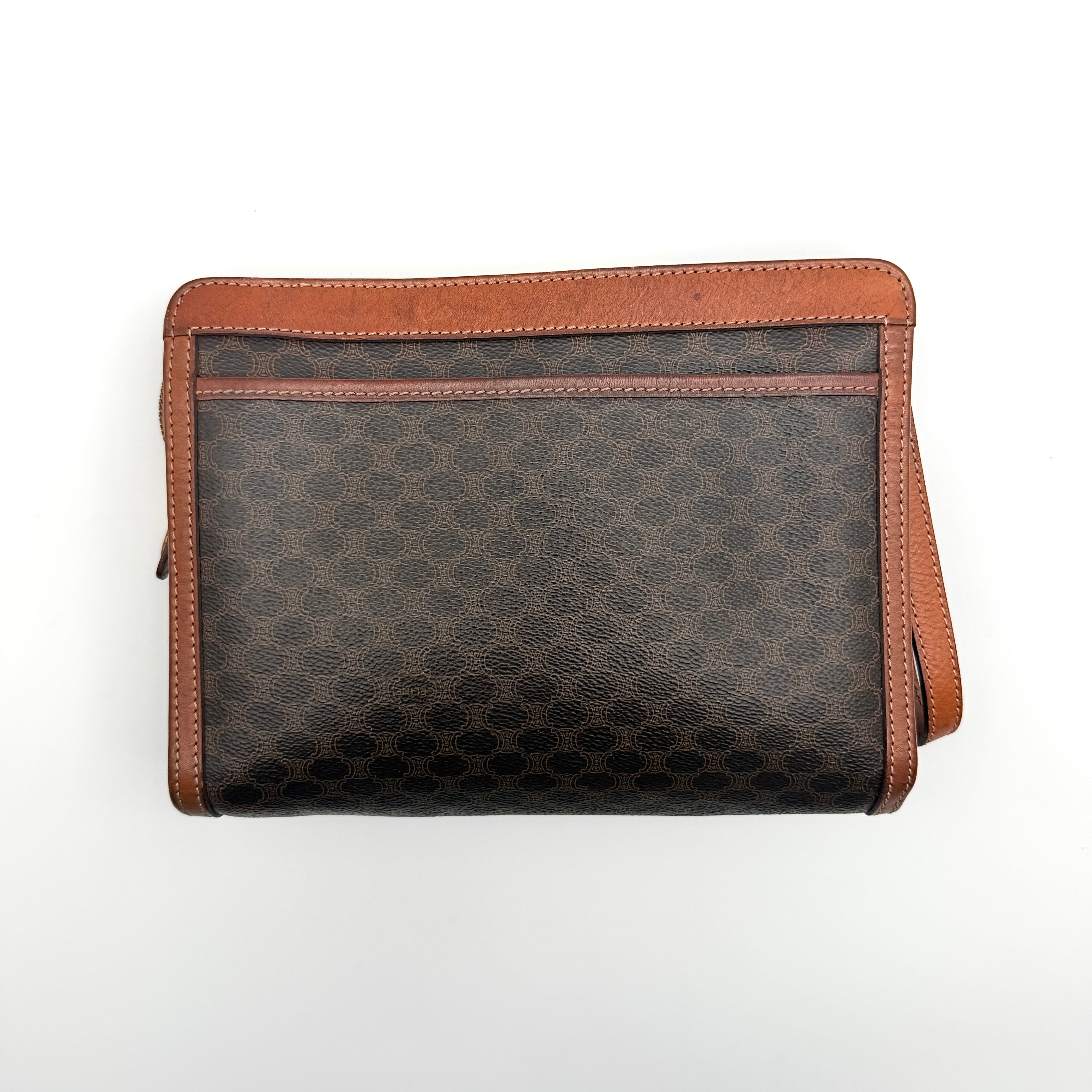 Celine Triomphe Macadam Clutch Bag Brown