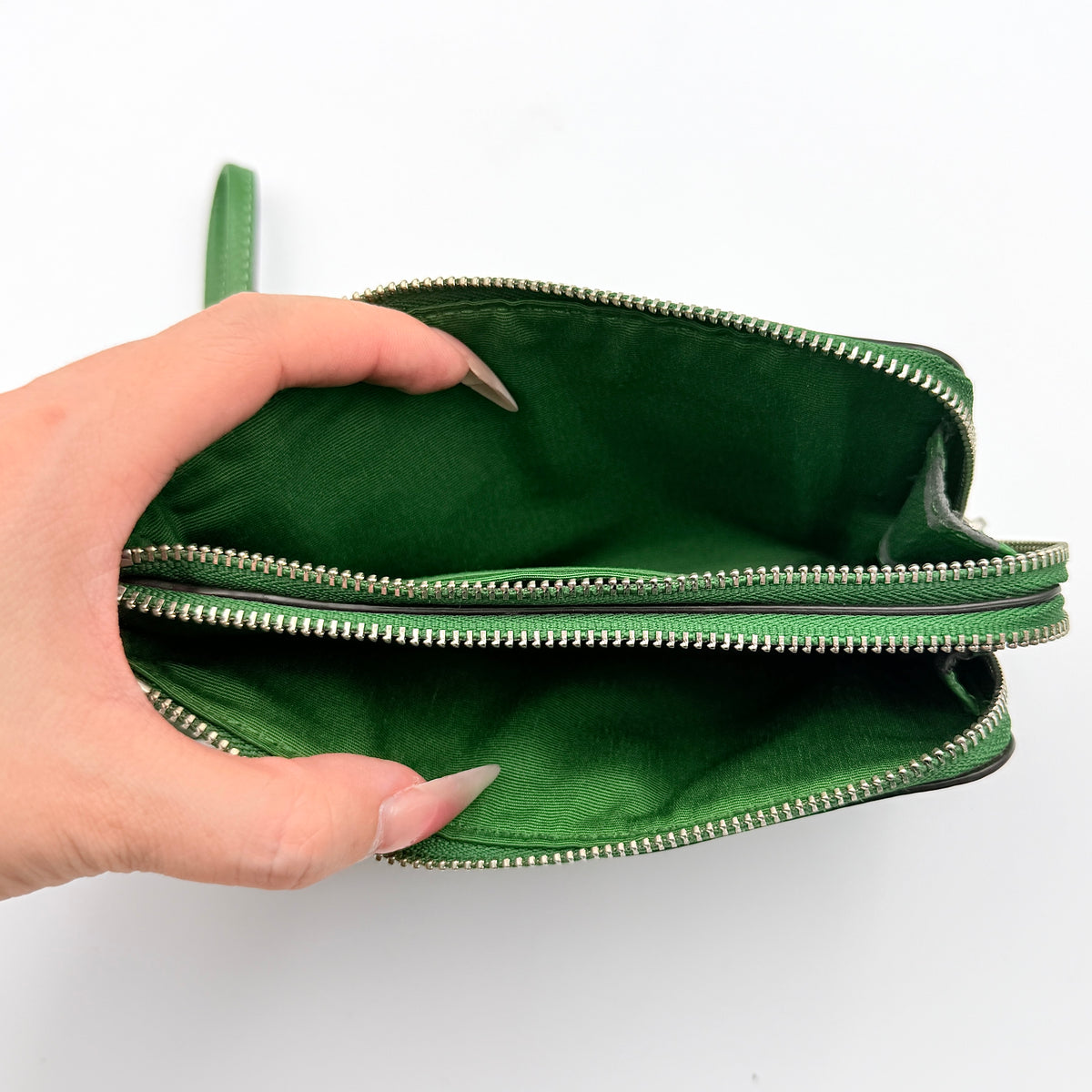 Coach Corner Zip Wristlet Green
