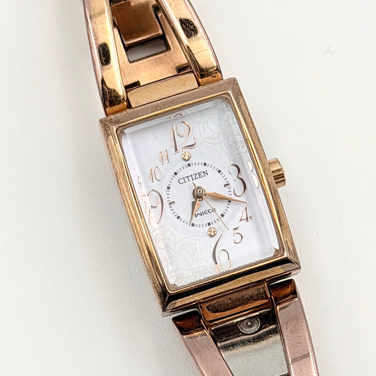 Citizen Wicca Eco-Drive B035-S051843 Tank Watch Rose Gold