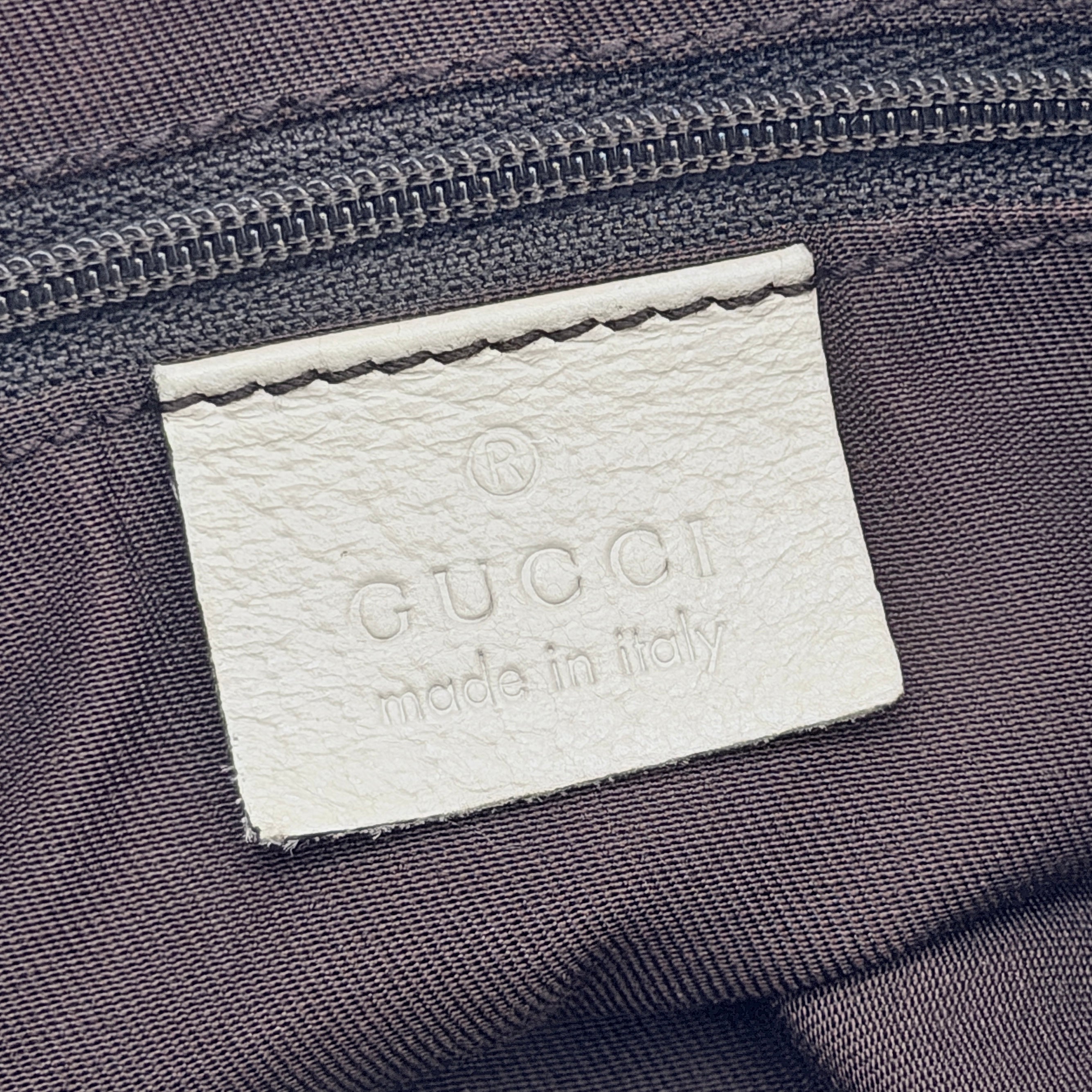 Gucci GG Monogram Hobo Shoulder Bag Beige/White