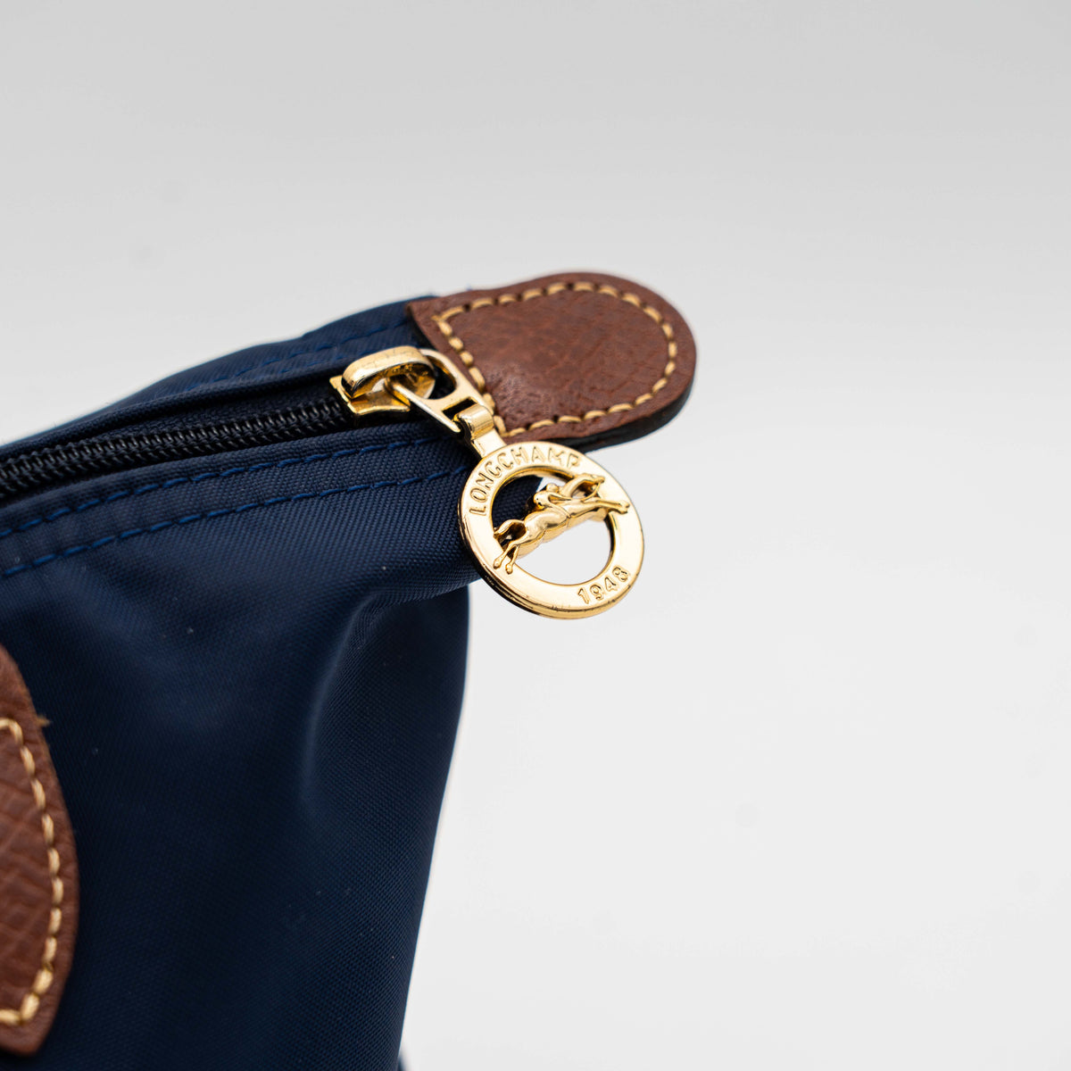 Longchamp Le Pliage Original Handbag Navy Blue/Brown