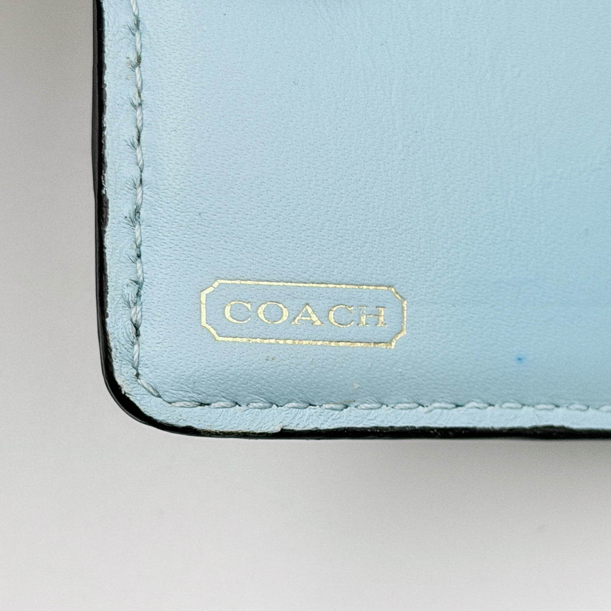 Coach Madison Leather Card Case Green/Blue