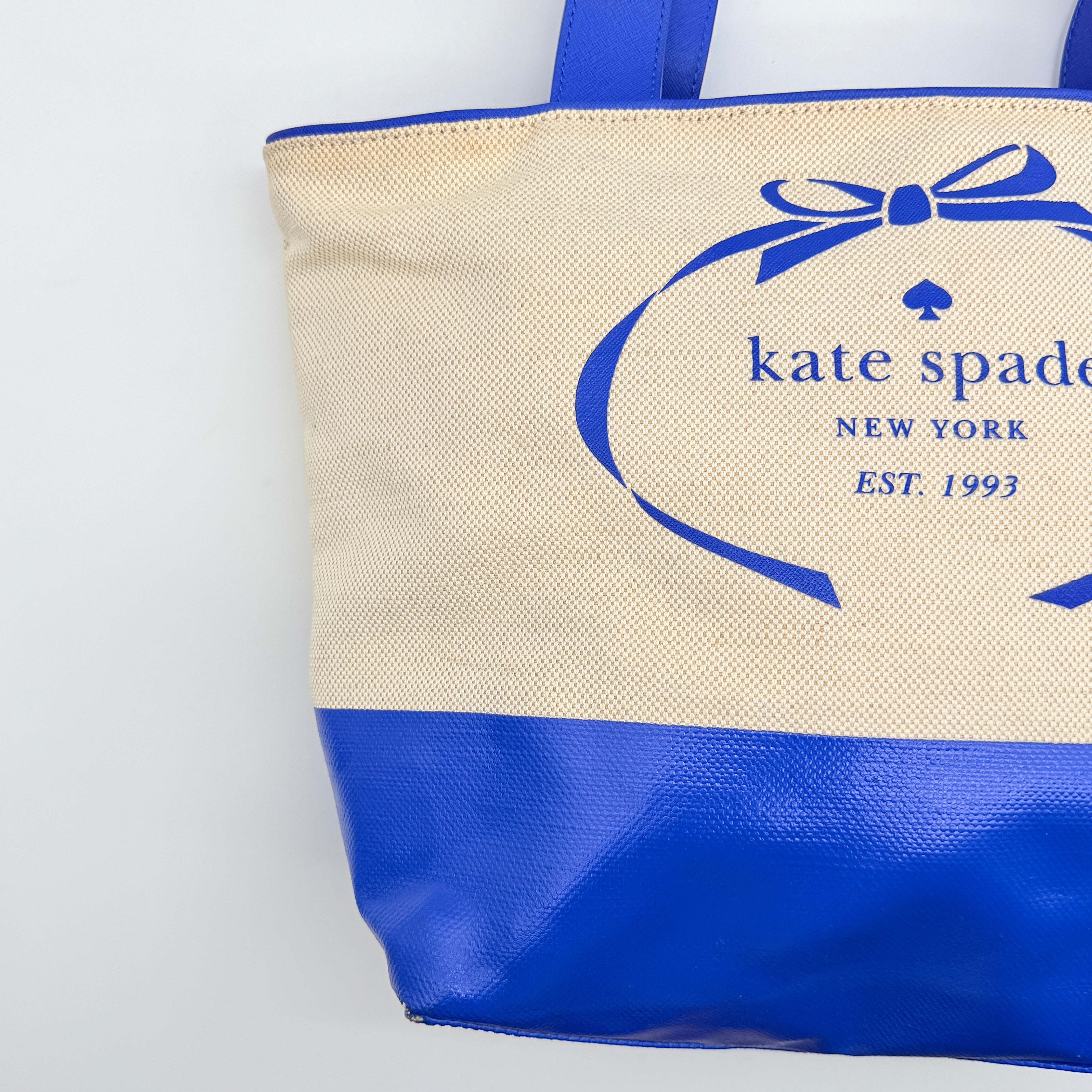 Kate Spade New York Heritage Spade Logo Tote Blue/Cream