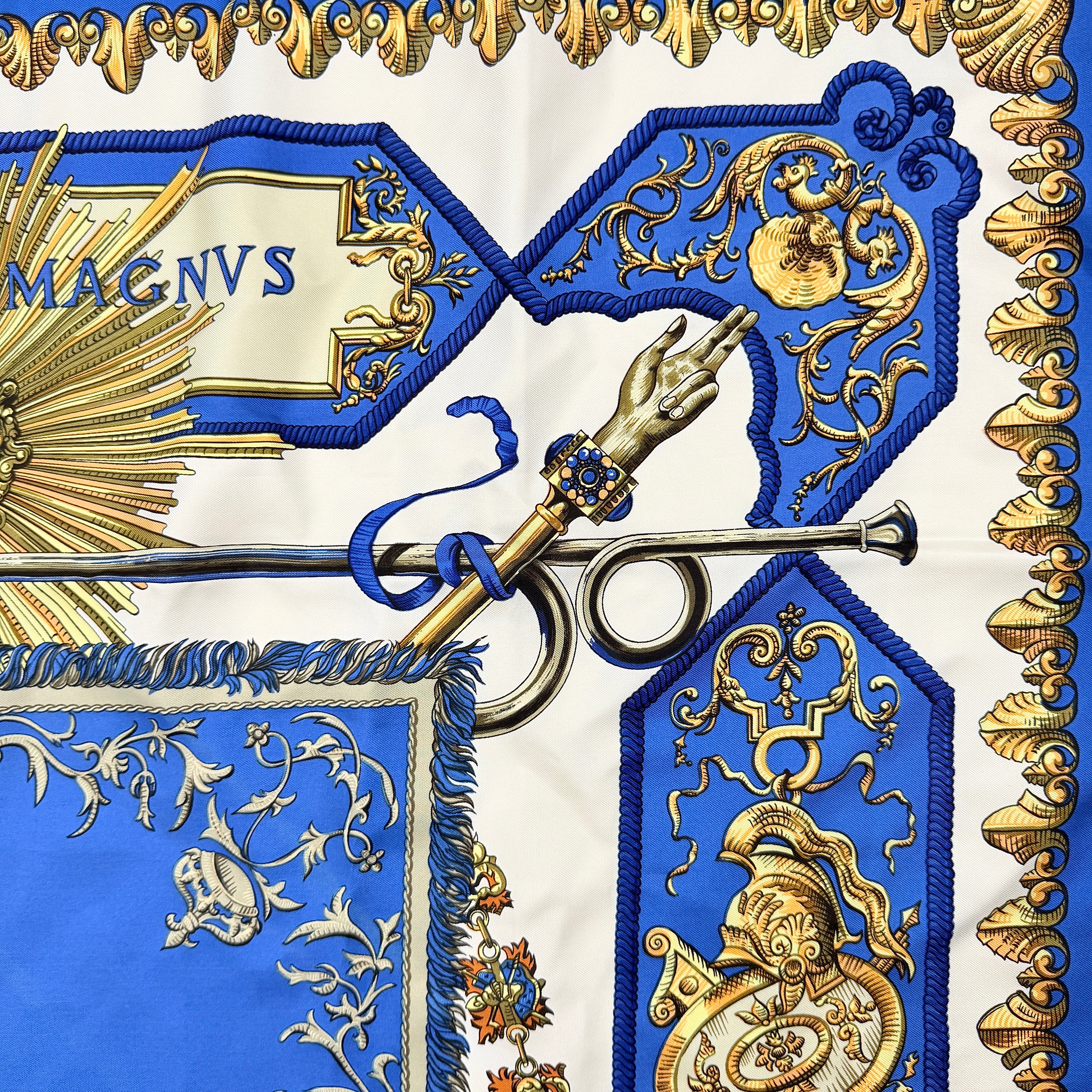 Hermès Ludovicus Magnus Silk Scarf Navy Blue