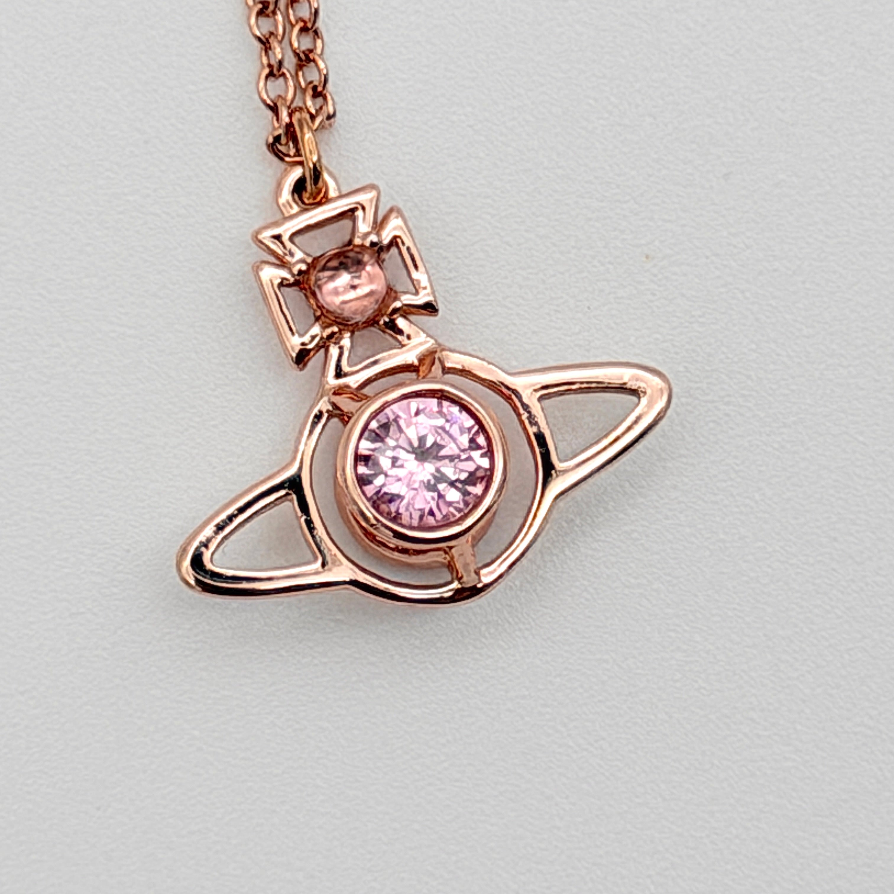 Vivienne Westwood Orb Rona Necklace Rose Gold/Pink